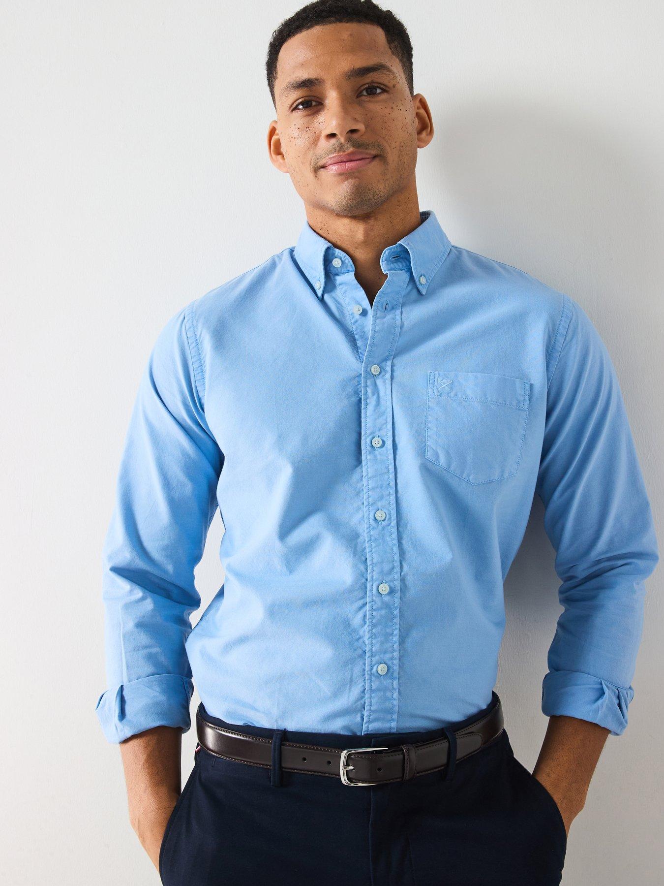 hackett-delave-tailored-fit-oxford-shirt-blue