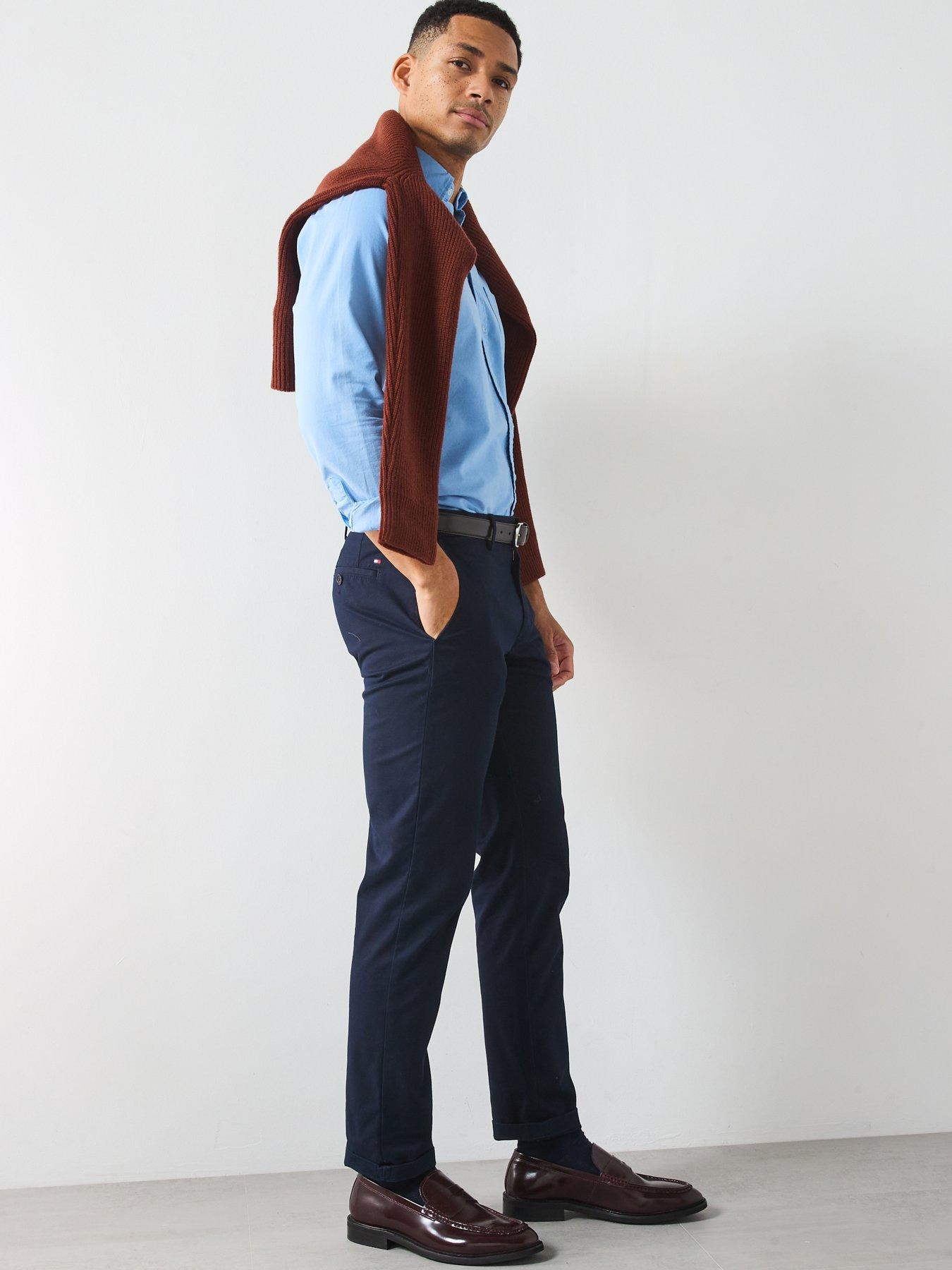  image of hackett-delave-tailored-fit-oxford-shirt-blue