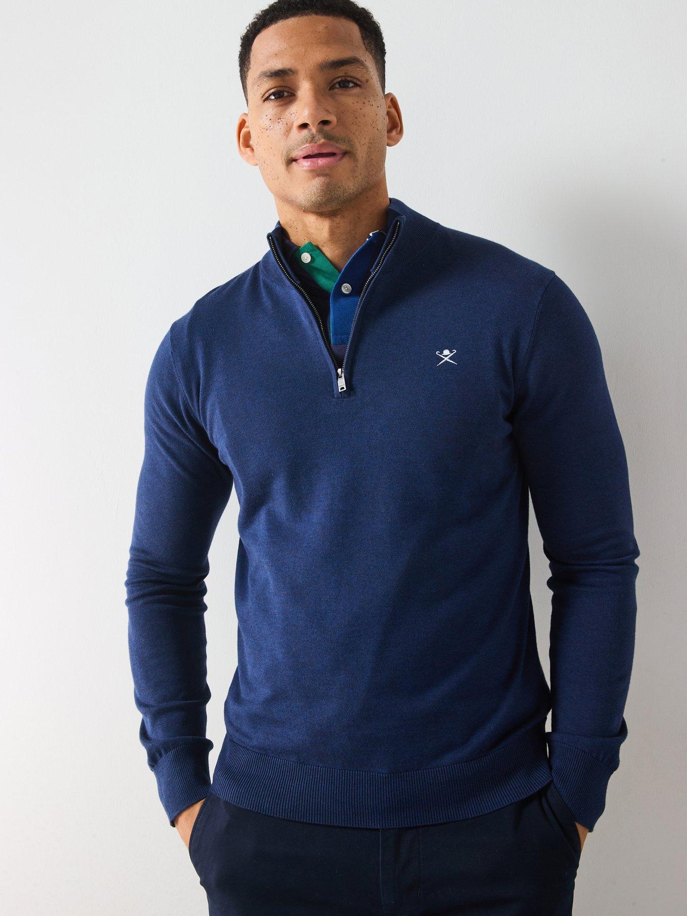 hackett-cotton-silk-half-zip-knitted-jumper-navy