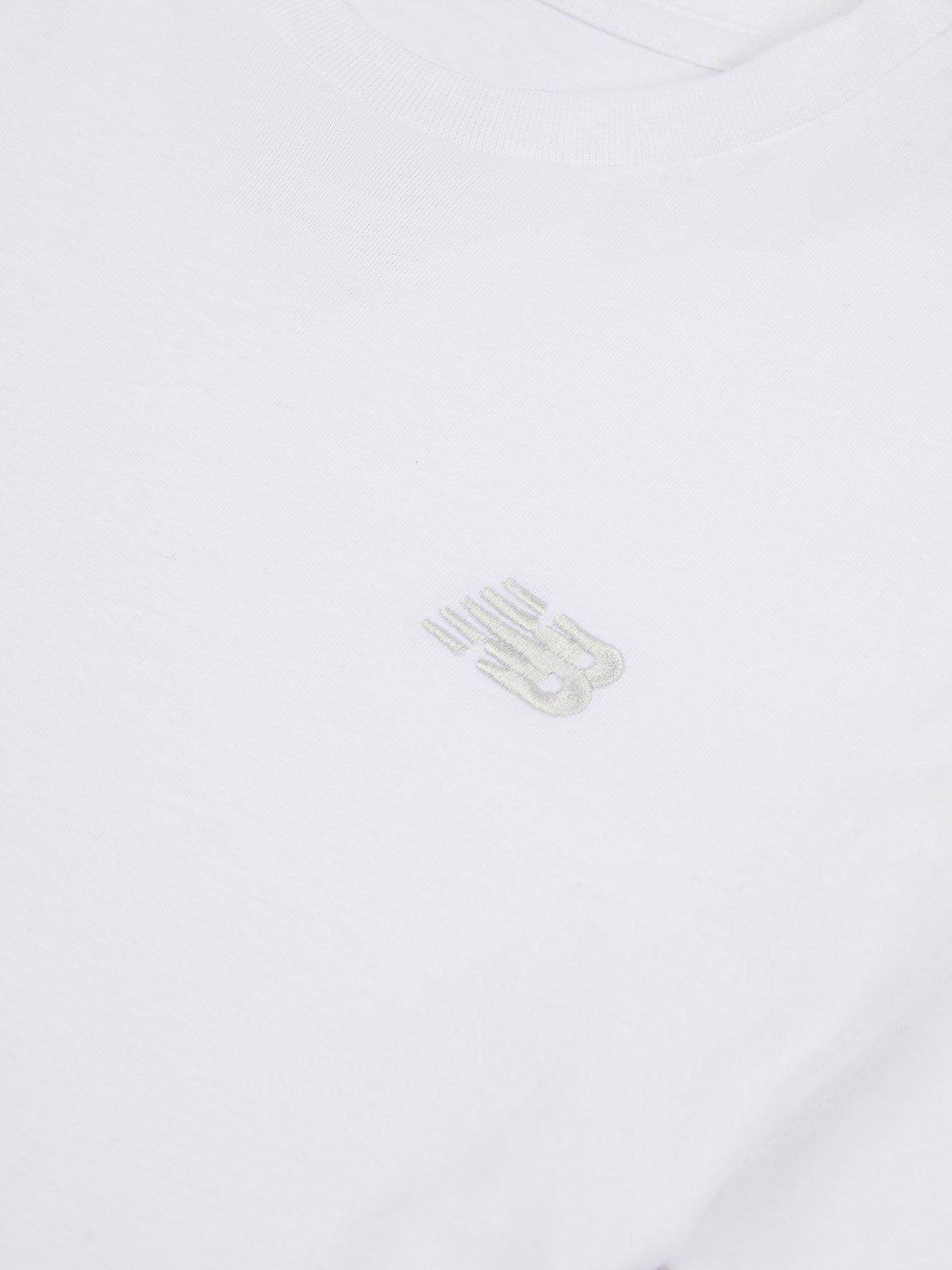  image of new-balance-junior-boys-jersey-small-logo-tee-white