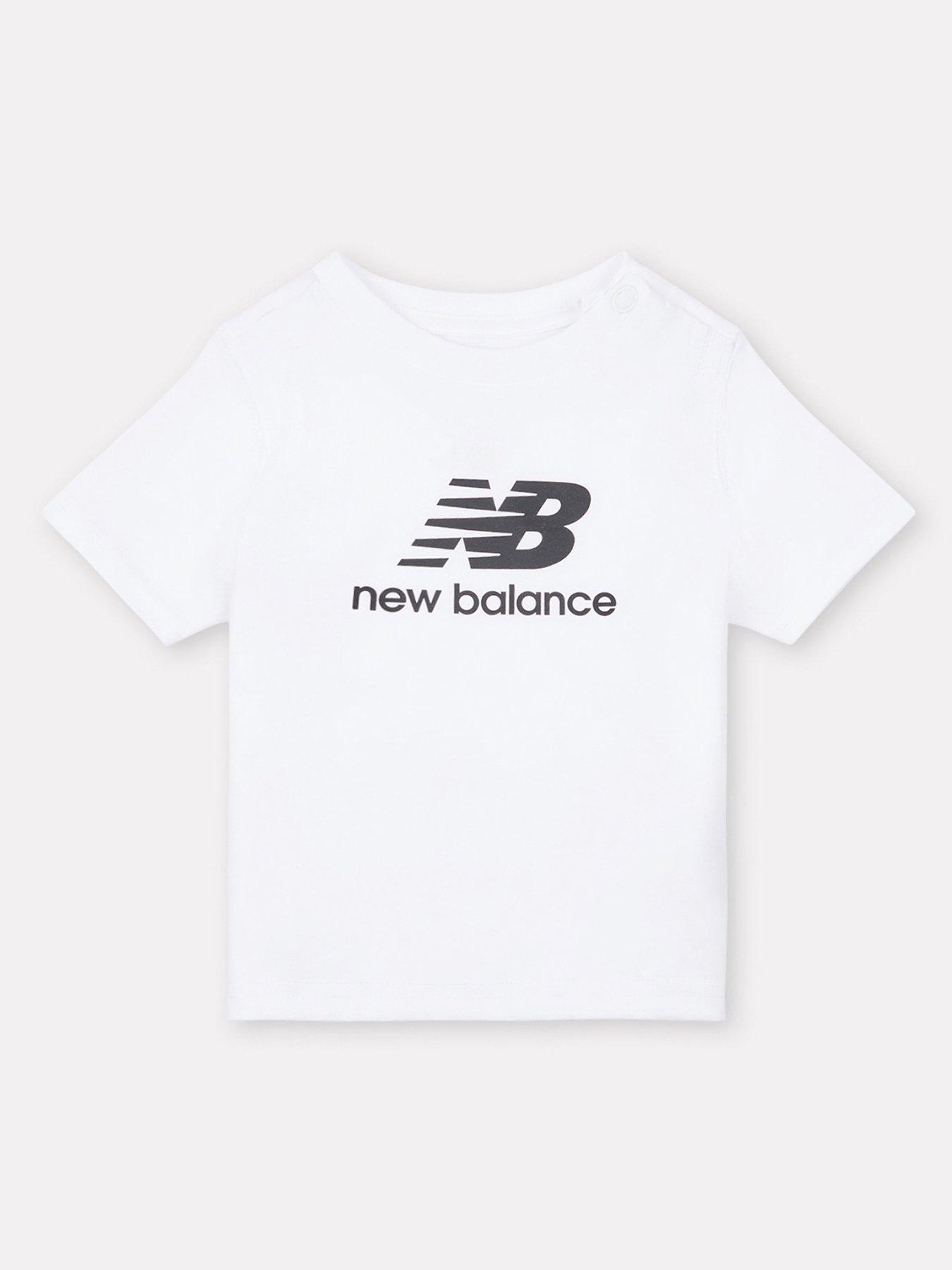 New Balance Kids Jersey Stacked Logo Tee - White