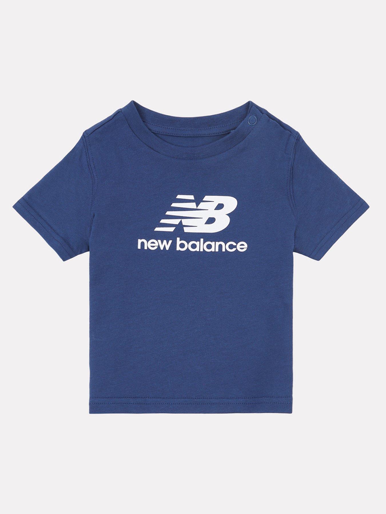 New Balance Kids Jersey Stacked Logo Tee - Navy