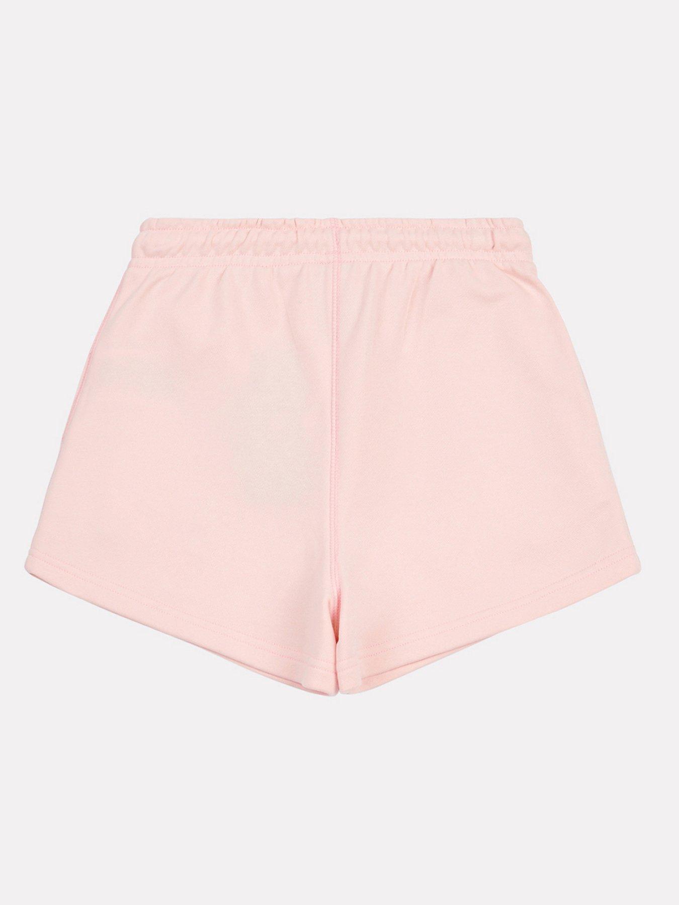  image of new-balance-junior-girls-french-terry-small-logo-short-light-pink
