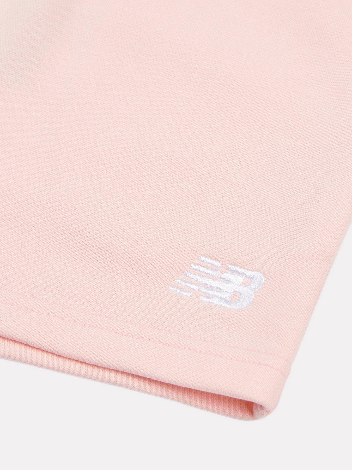  image of new-balance-junior-girls-french-terry-small-logo-short-light-pink