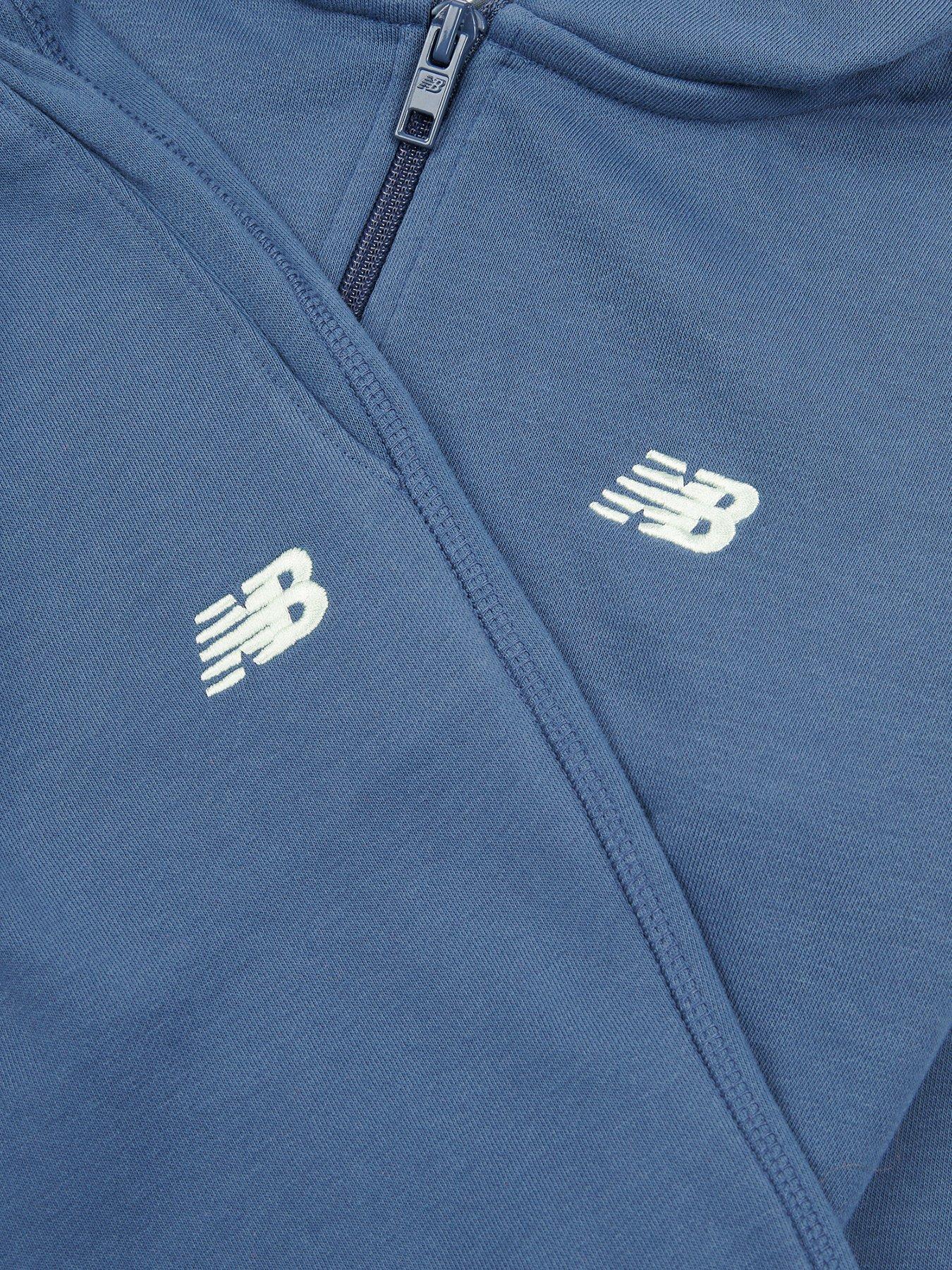 Image 3 of 5 of New Balance Junior Girls Small Logo Zip Hoodie and Jogger Set - Navy