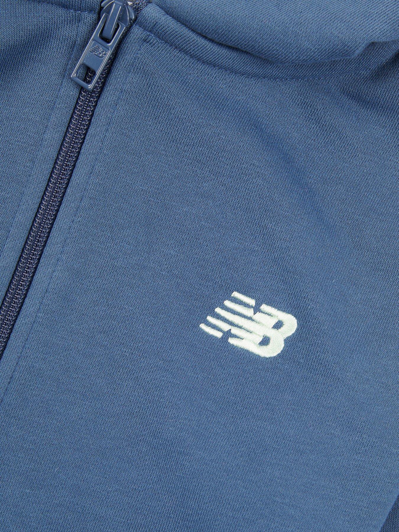 Image 4 of 5 of New Balance Junior Girls Small Logo Zip Hoodie and Jogger Set - Navy