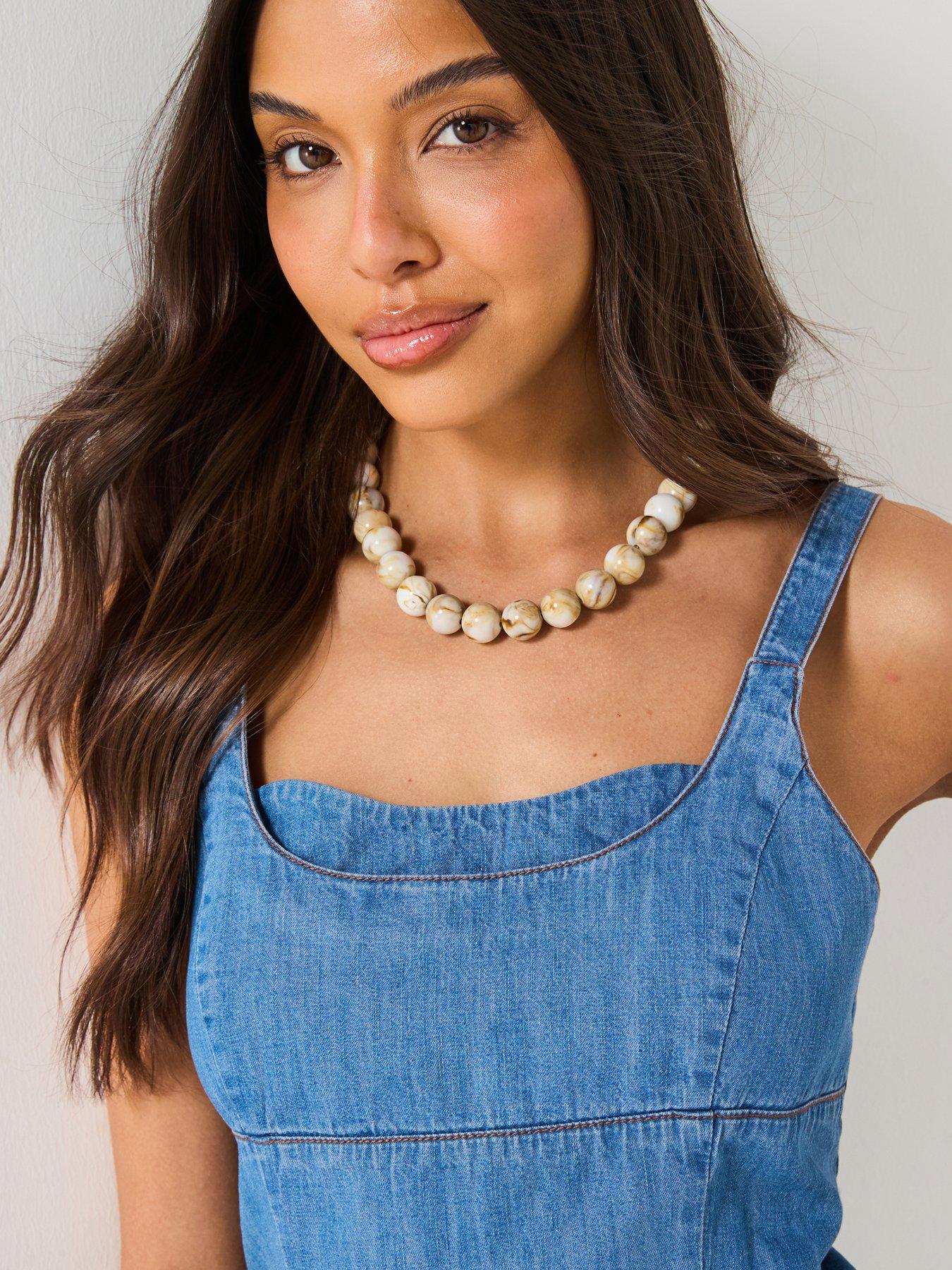  image of v-by-very-bust-detail-mini-dress-mid-wash