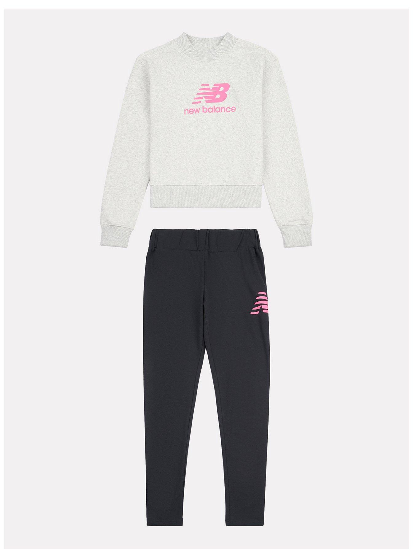 new-balance-junior-girls-stacked-logo-crew-and-legging-set-blackgrey