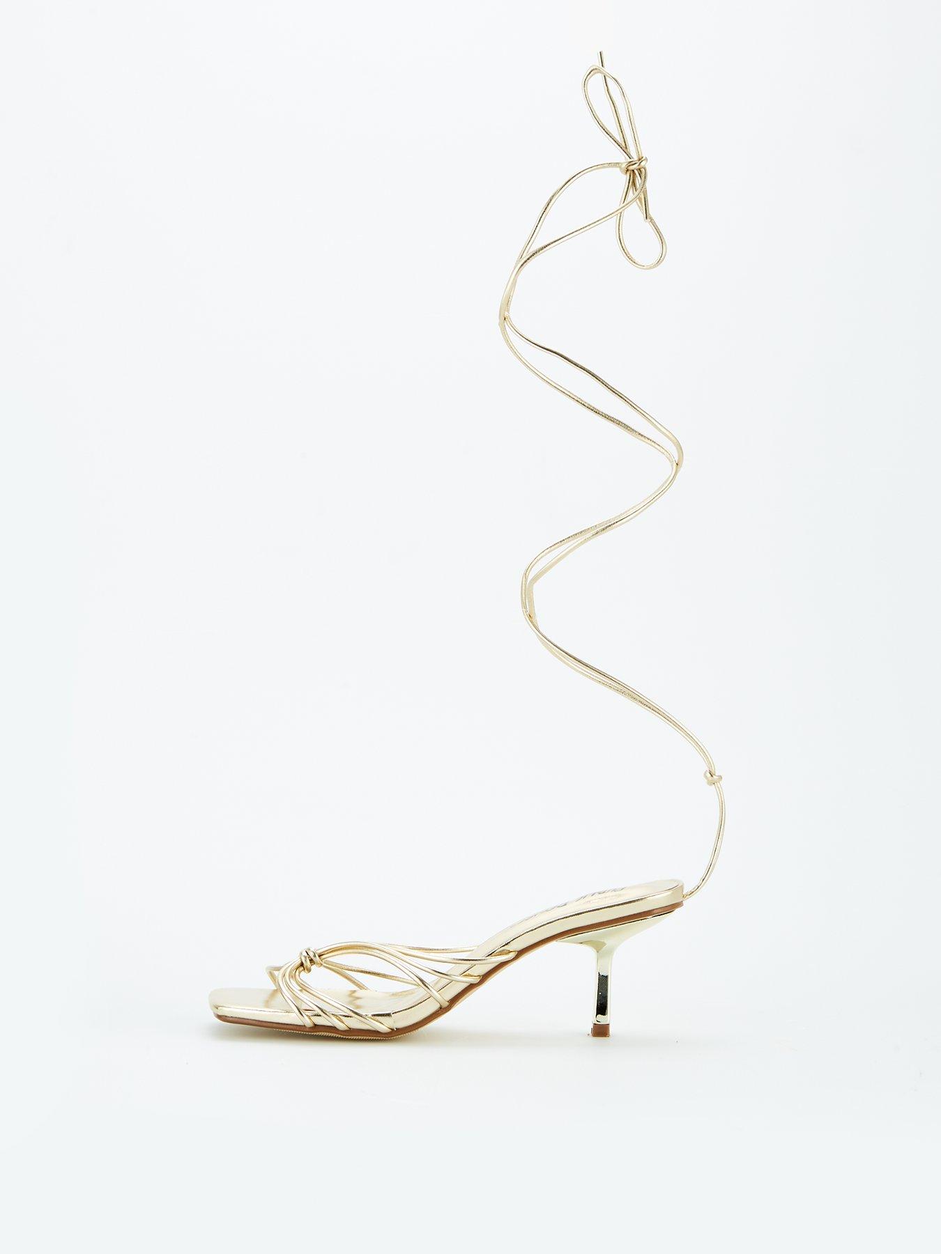undefined Nora Strappy Mid Heel Sandal - Gold