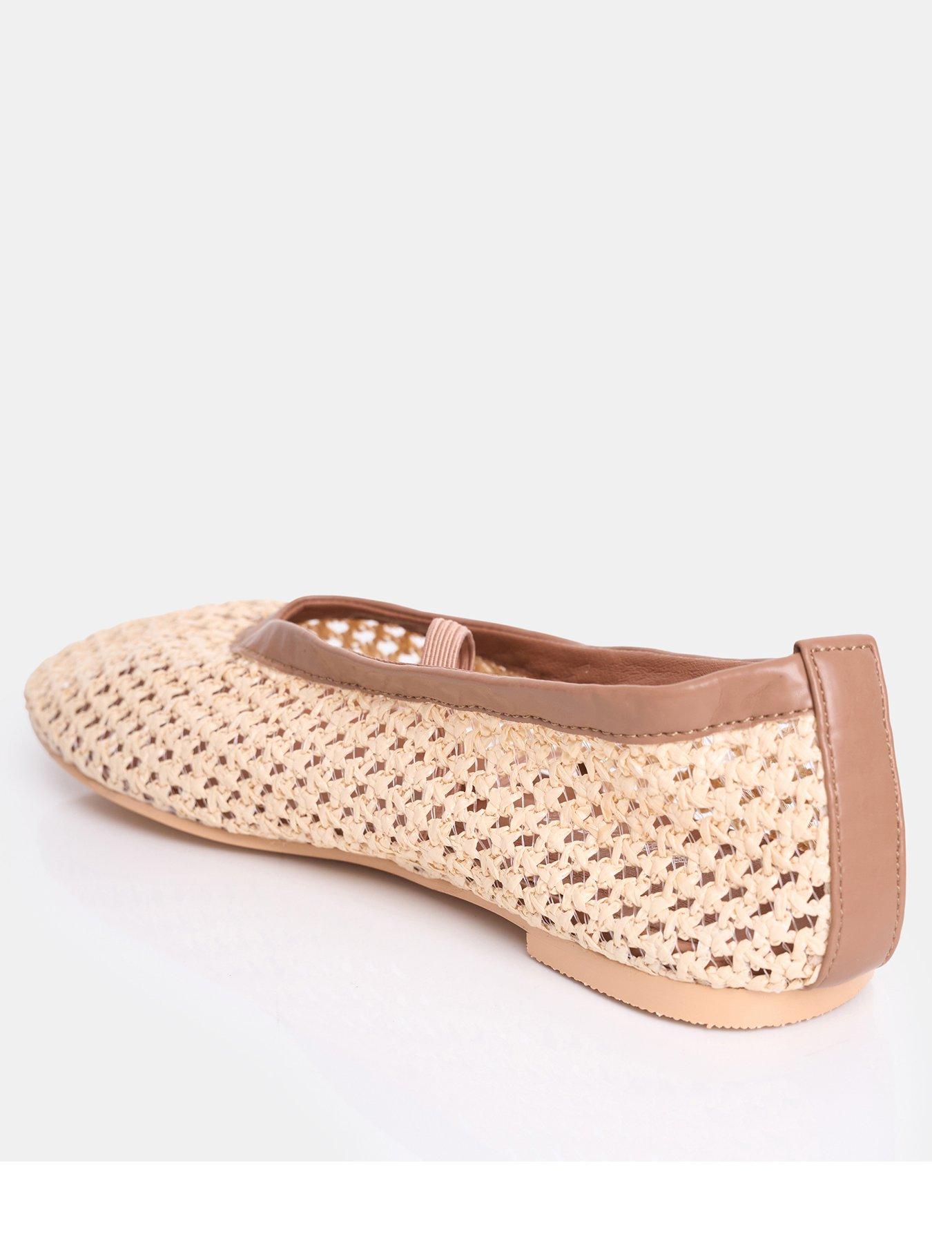  image of public-desire-river-woven-flat-shoe-natural
