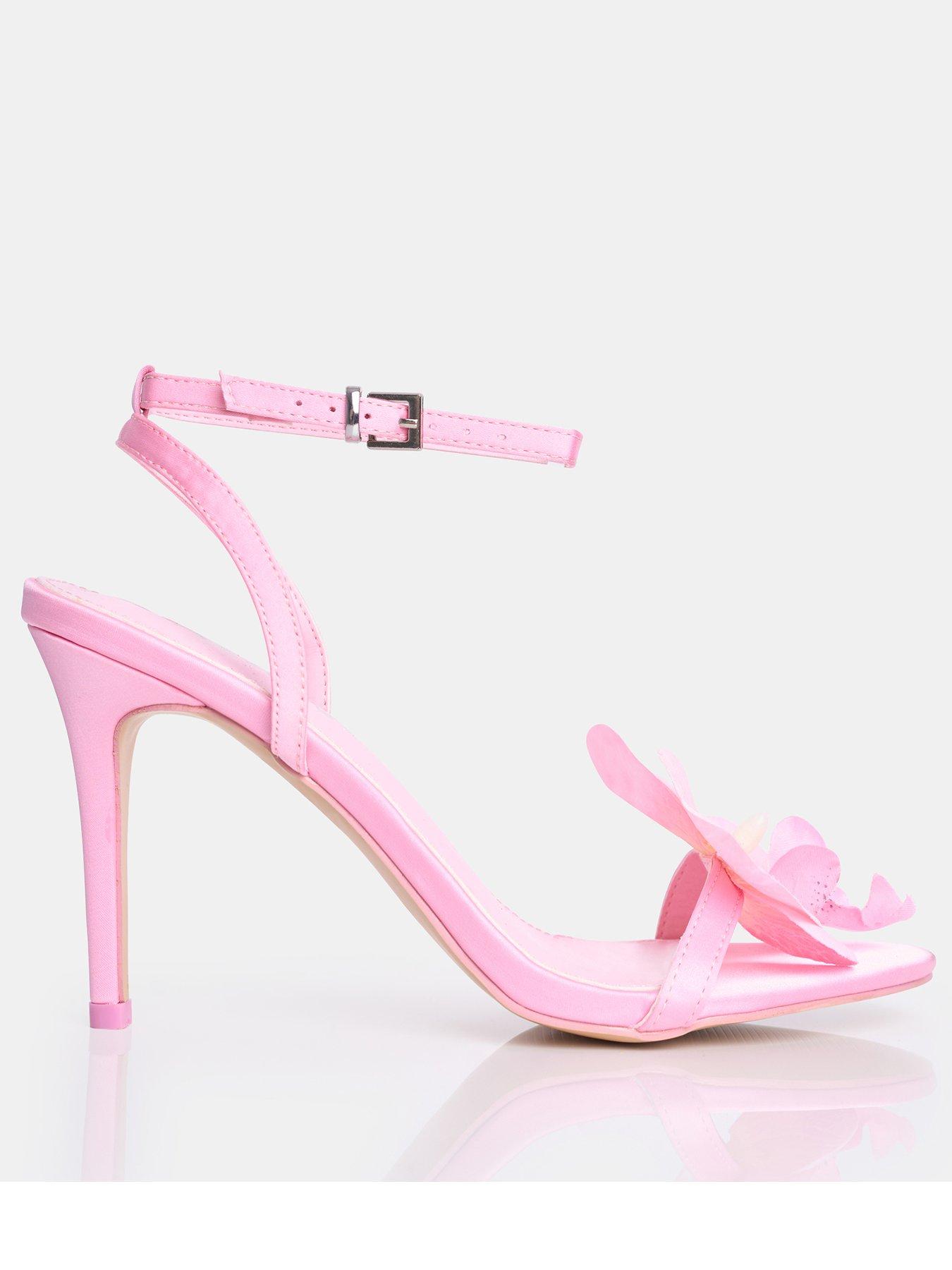 undefined Mica Flower Detail Heeled Sandals - Pink