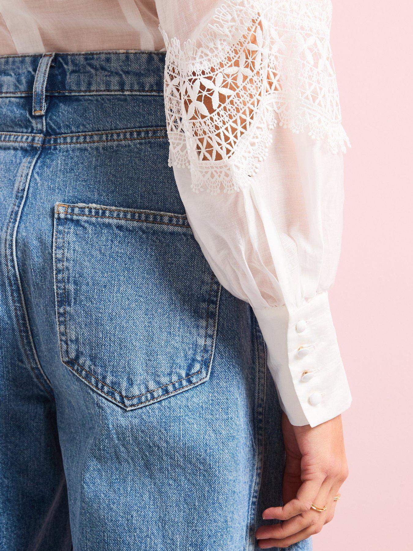  image of v-by-very-high-waist-barrel-leg-jeans-mid-wash