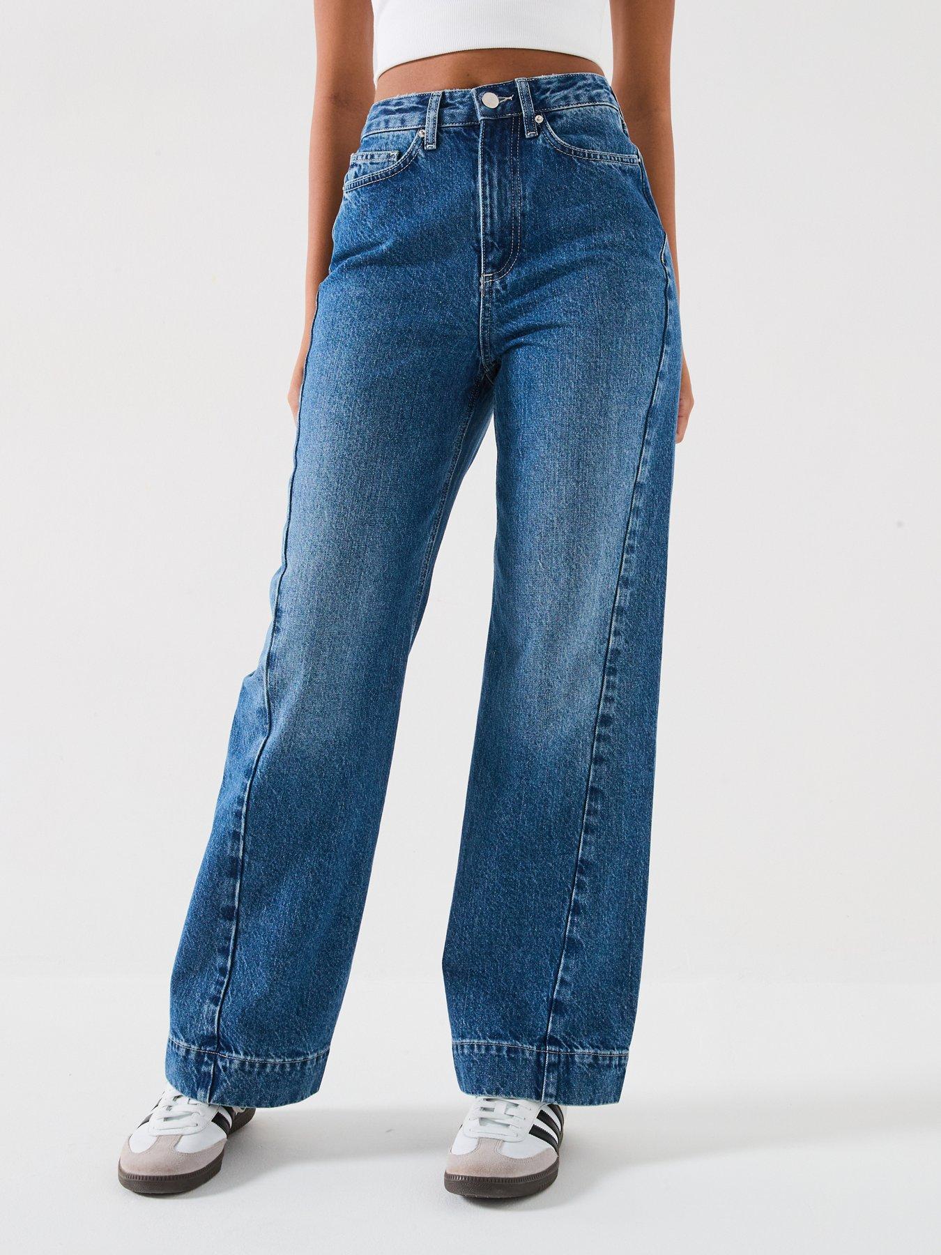 undefined High Waist Wide Jeans - Dark Wash