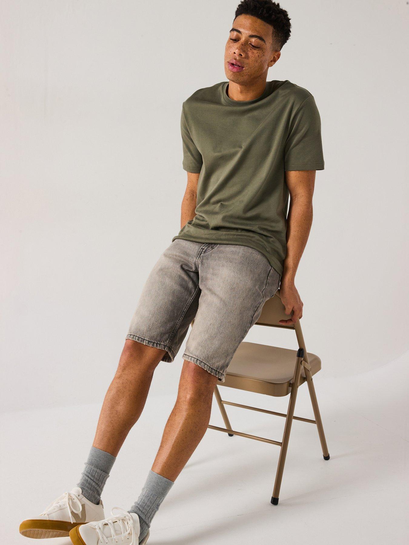 undefined 469 Loose Fit Denim Shorts- A Look Back- Grey