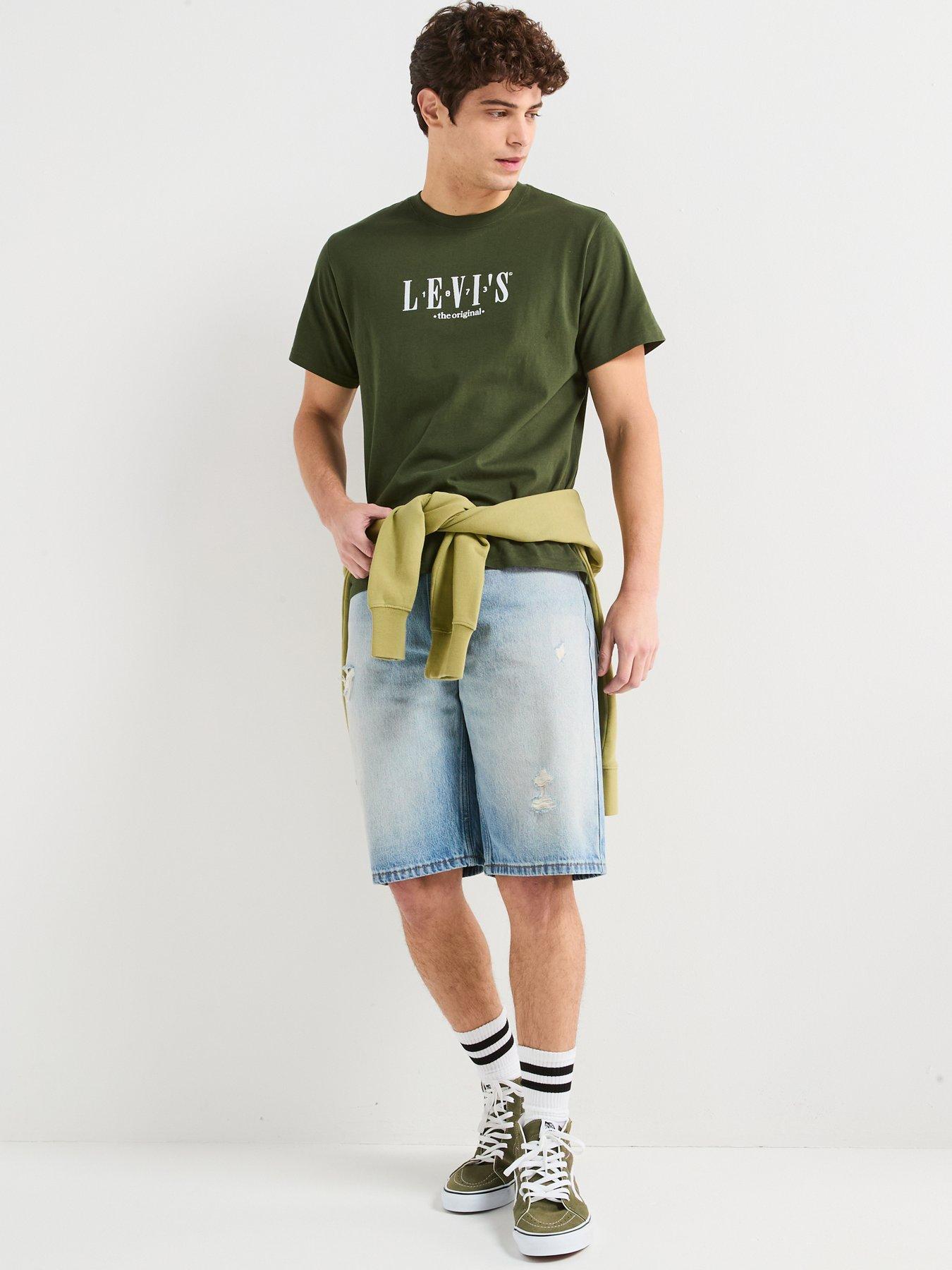 Image 3 of 6 of Levi's 469 Loose Fit Denim Shorts- Made Away Dx- Light Blue