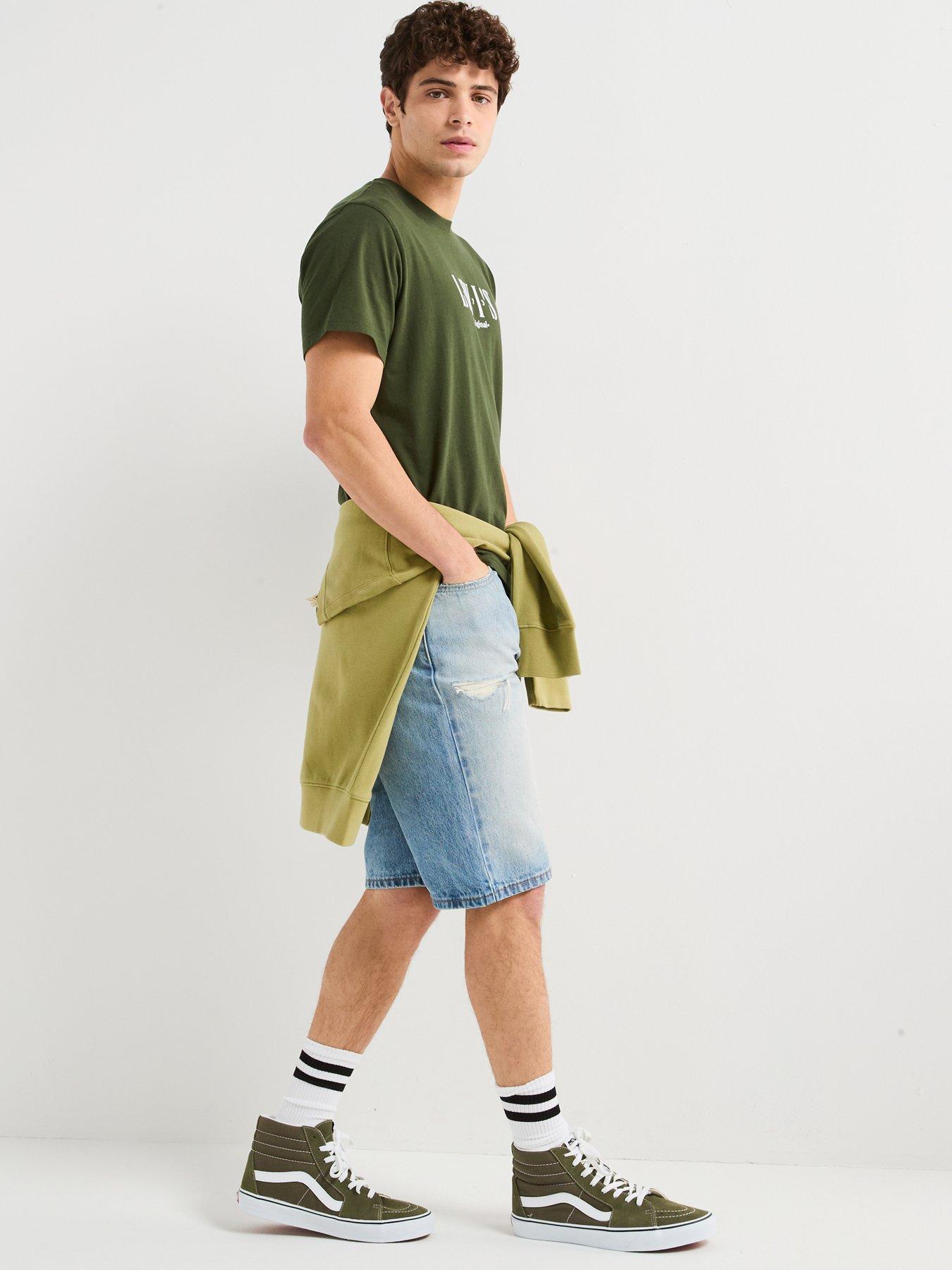 Image 5 of 6 of Levi's 469 Loose Fit Denim Shorts- Made Away Dx- Light Blue