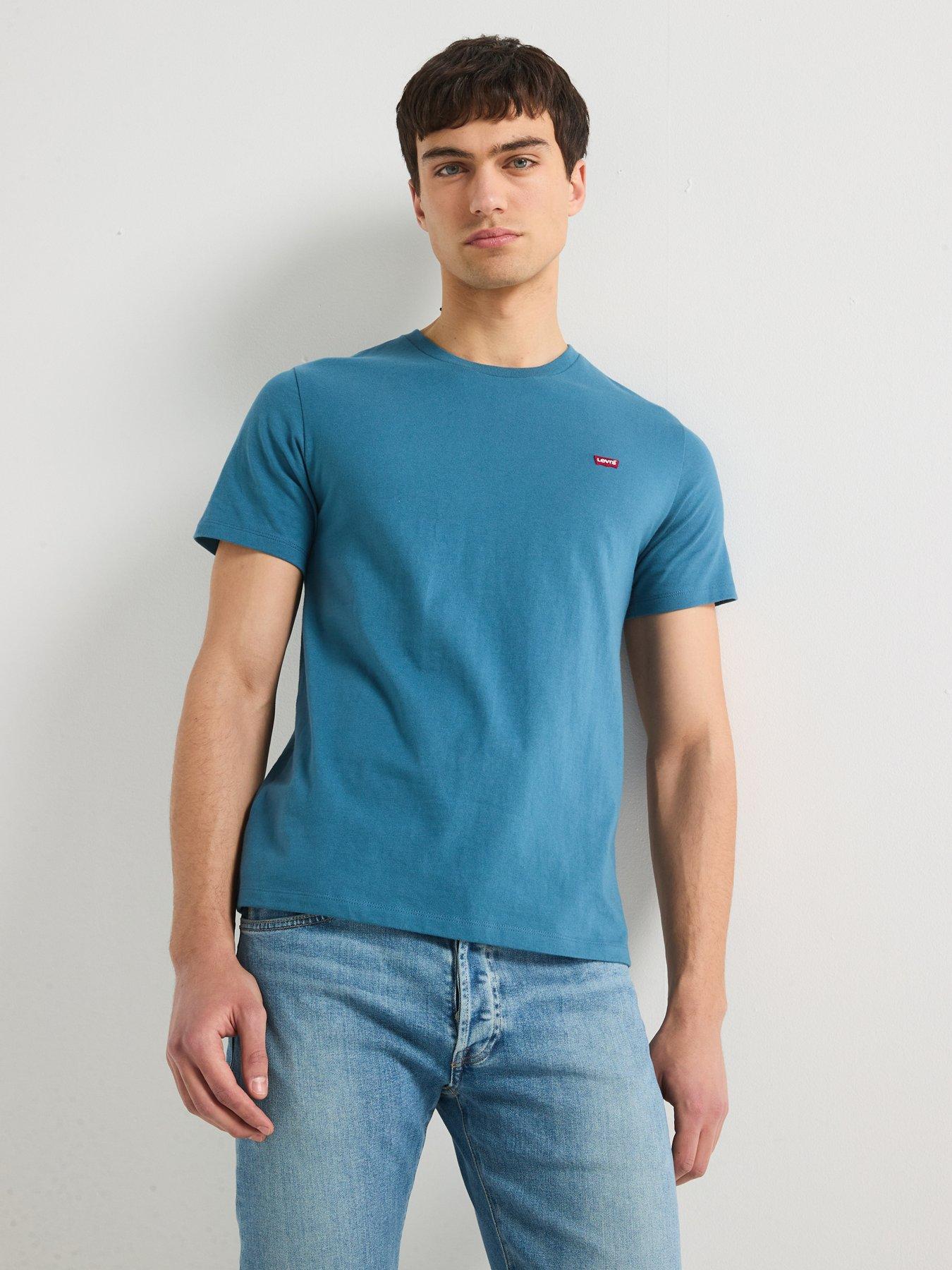  image of levis-short-sleeve-original-housemark-logo-t-shirt-dark-blue