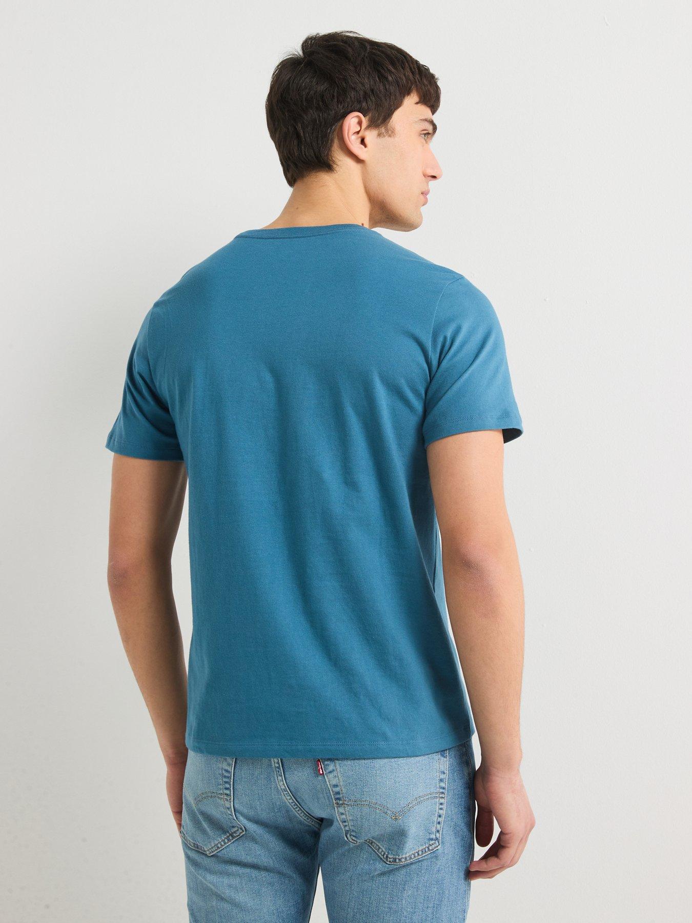  image of levis-short-sleeve-original-housemark-logo-t-shirt-dark-blue