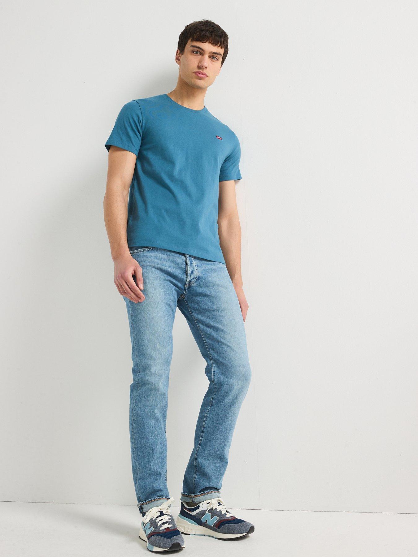  image of levis-short-sleeve-original-housemark-logo-t-shirt-dark-blue