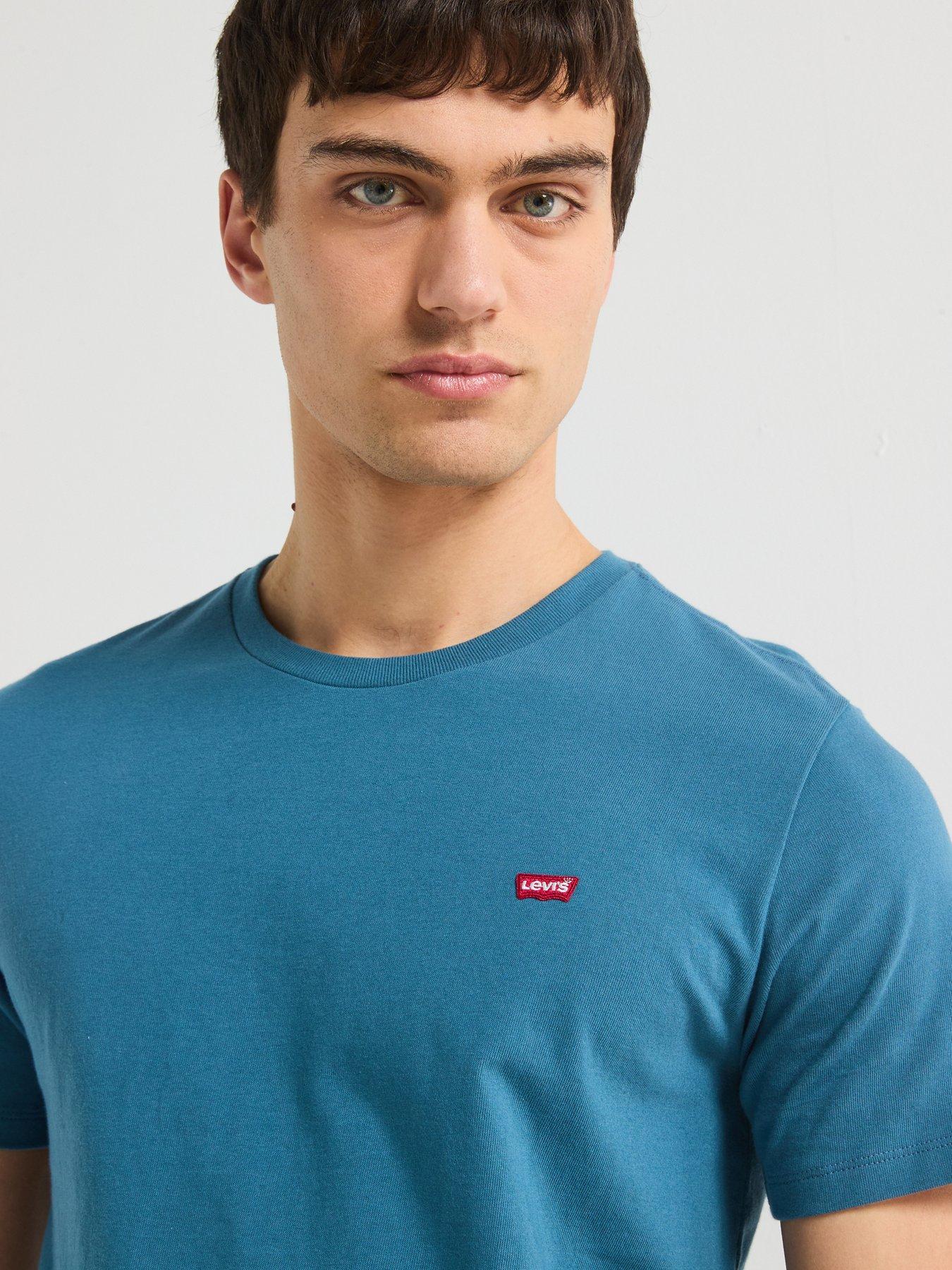  image of levis-short-sleeve-original-housemark-logo-t-shirt-dark-blue