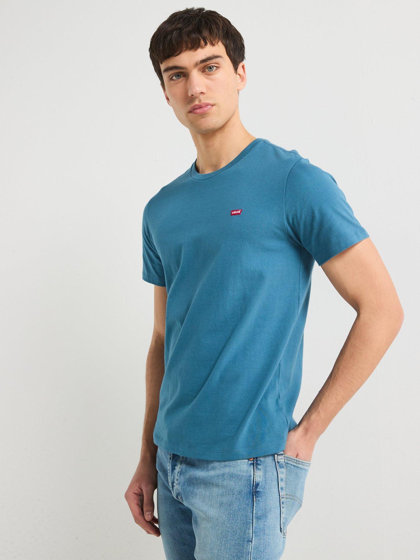  image of levis-short-sleeve-original-housemark-logo-t-shirt-dark-blue