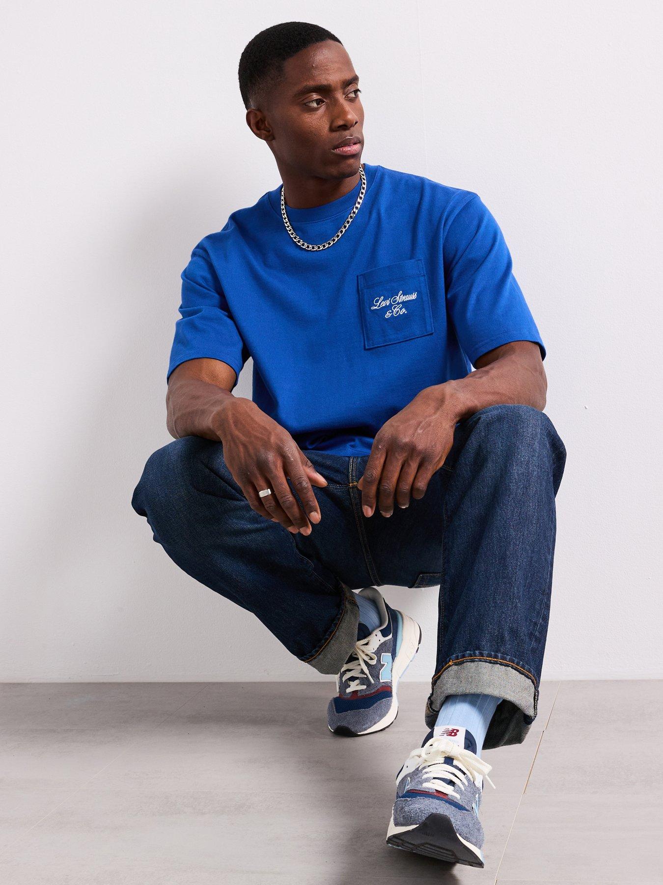 Levi's Levis Heavyweight Graphic Pocket Short Sleeve T-shirt- Blue
