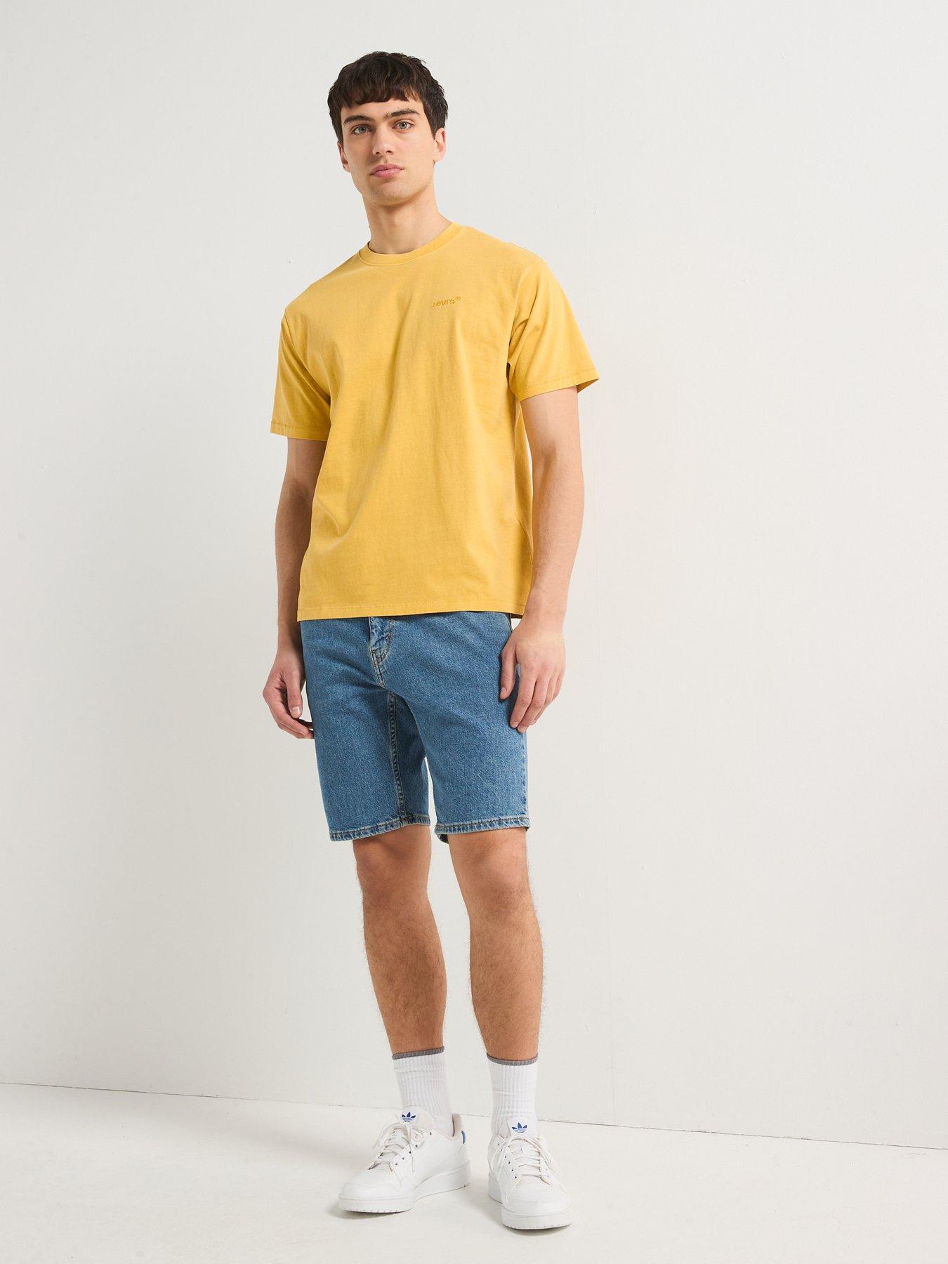  image of levis-tonal-logo-red-tab-vintage-t-shirt--yellow
