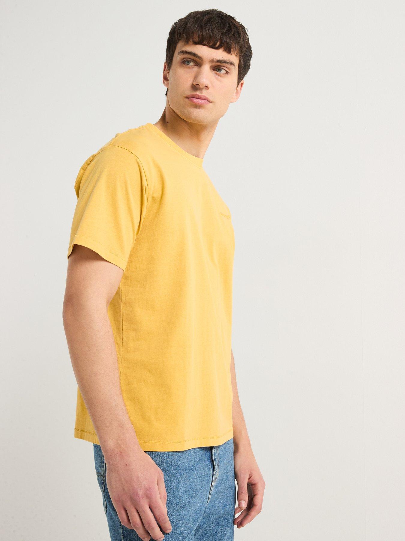  image of levis-tonal-logo-red-tab-vintage-t-shirt--yellow