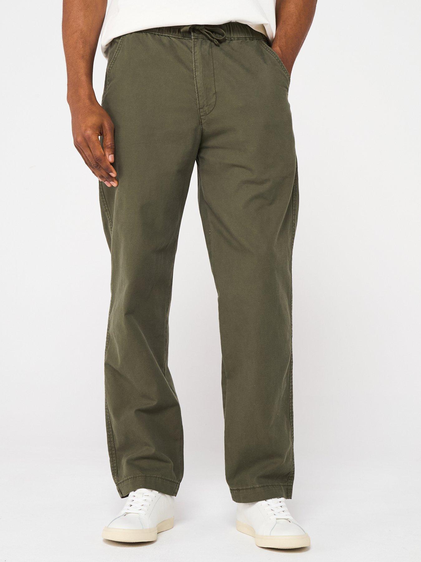 undefined Levis Xx Easy Relax Tapered Fit Cotton Linen Trousers- Green