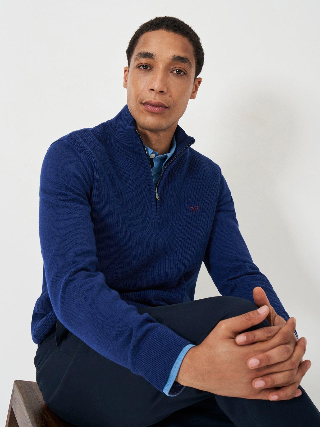 crew-clothing-brioche-rib-12-zip-knitted-jumper--dark-blue