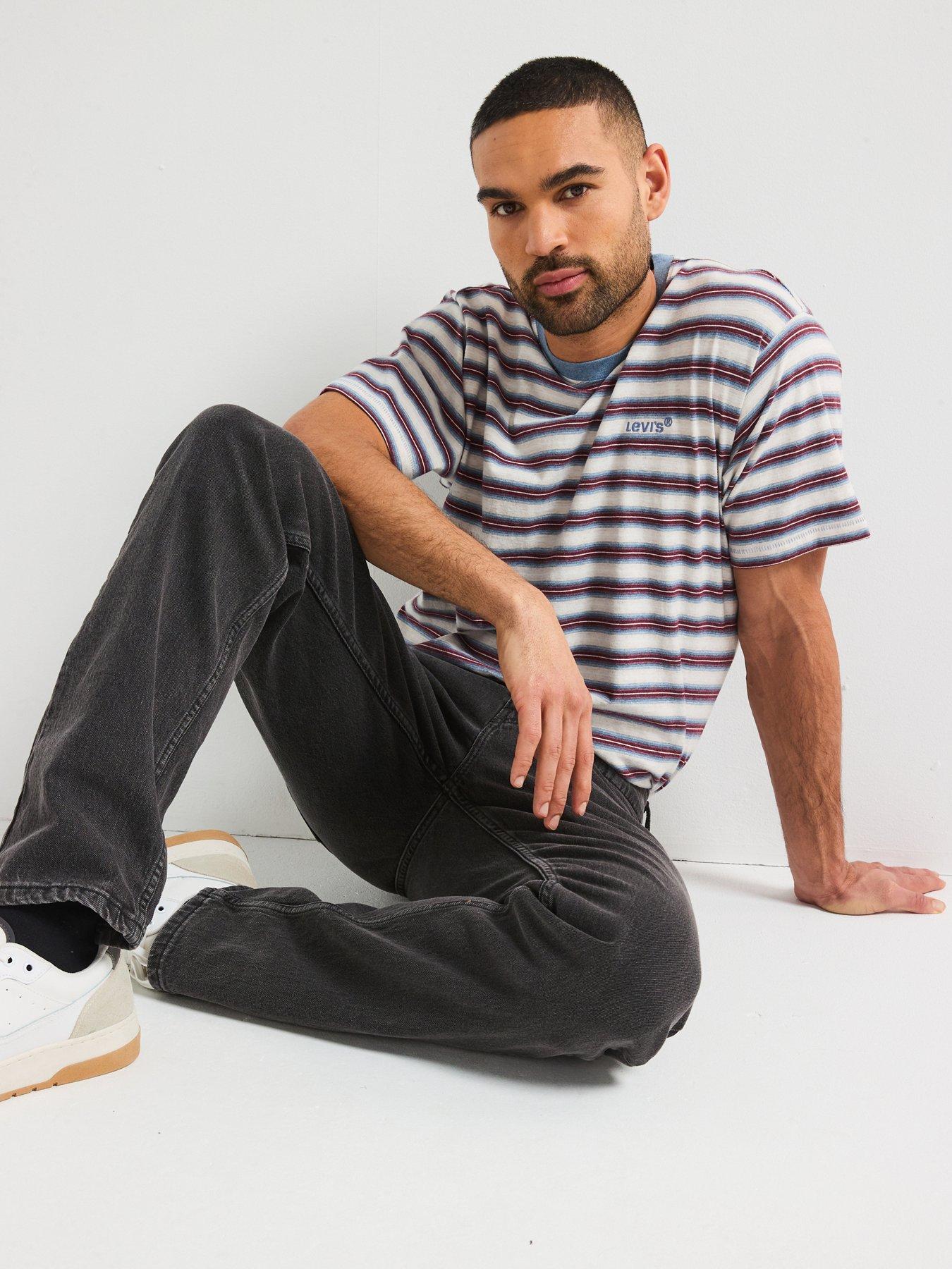  image of levis-red-tab-vintage-stripe-t-shirt-blue