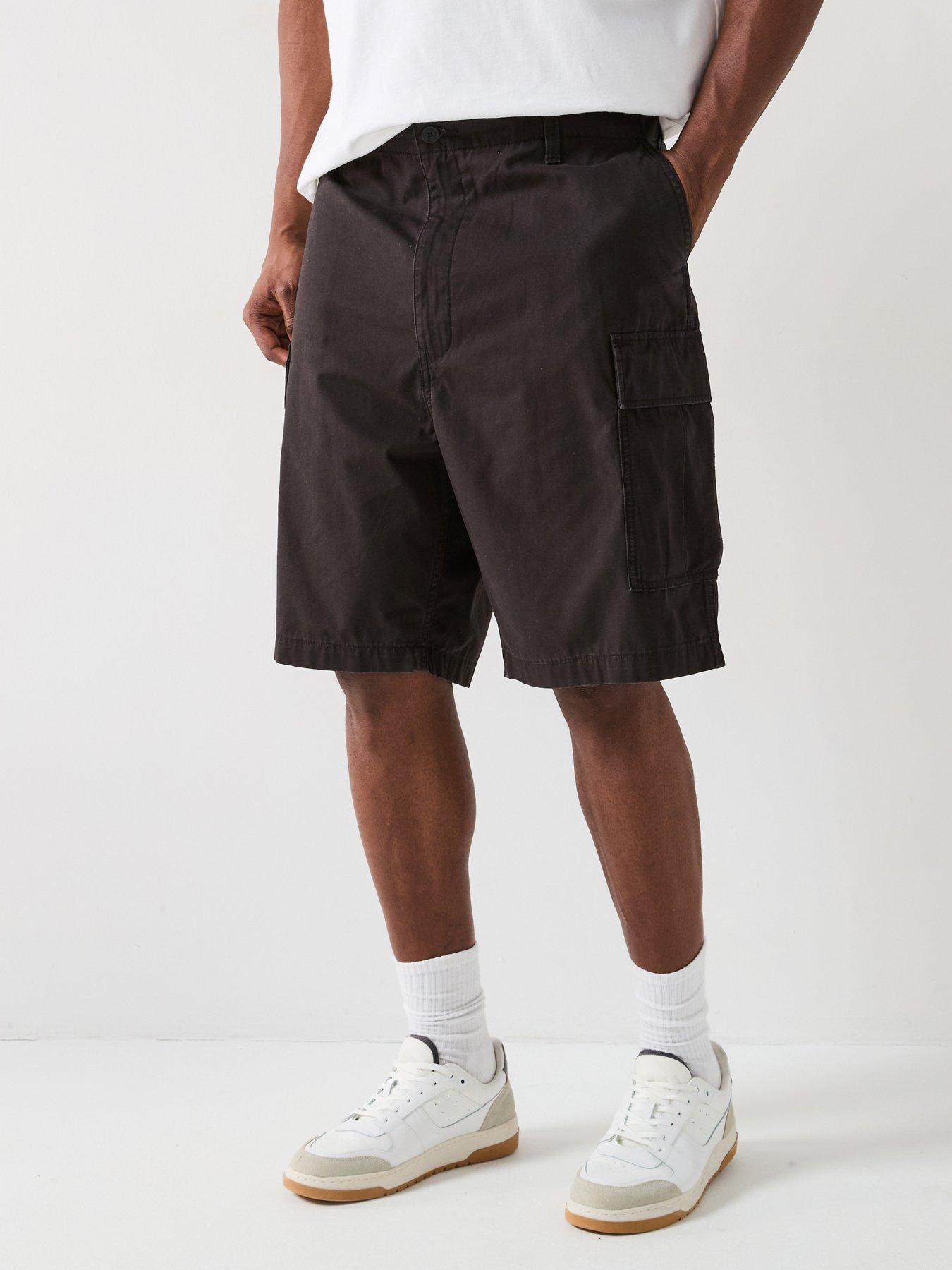 front image of levis-big-amp-tall-carrier-cargo-shorts-black