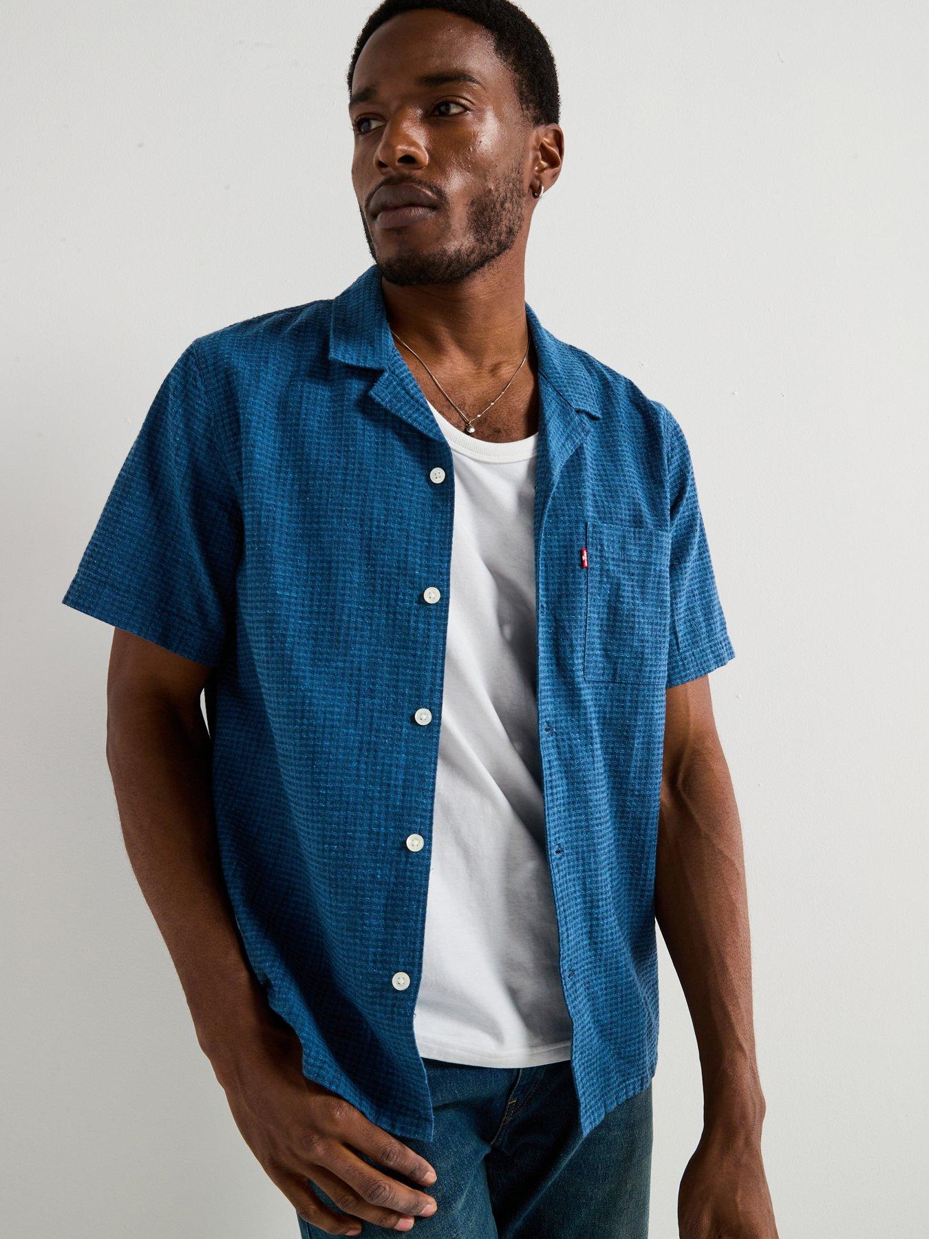 Levi's Sunset Seersucker Short Sleeve Shirt- Blue