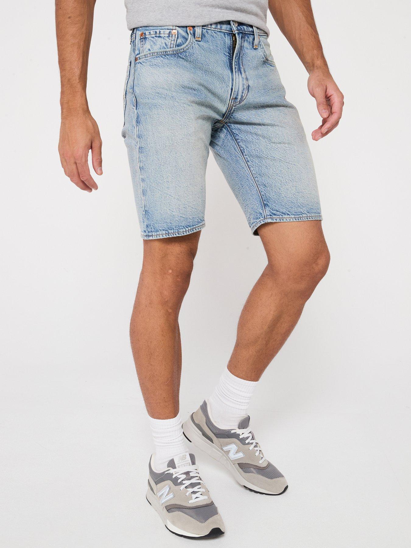 front image of levis-468-loose-fit-denim-shorts--blue