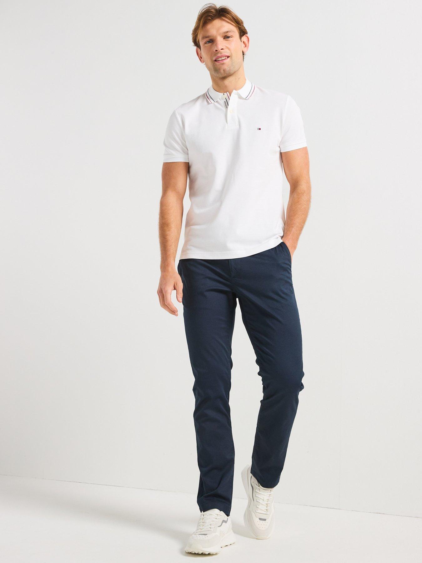 image of tommy-hilfiger-regular-fit-placket-interest-polo-shirt-white