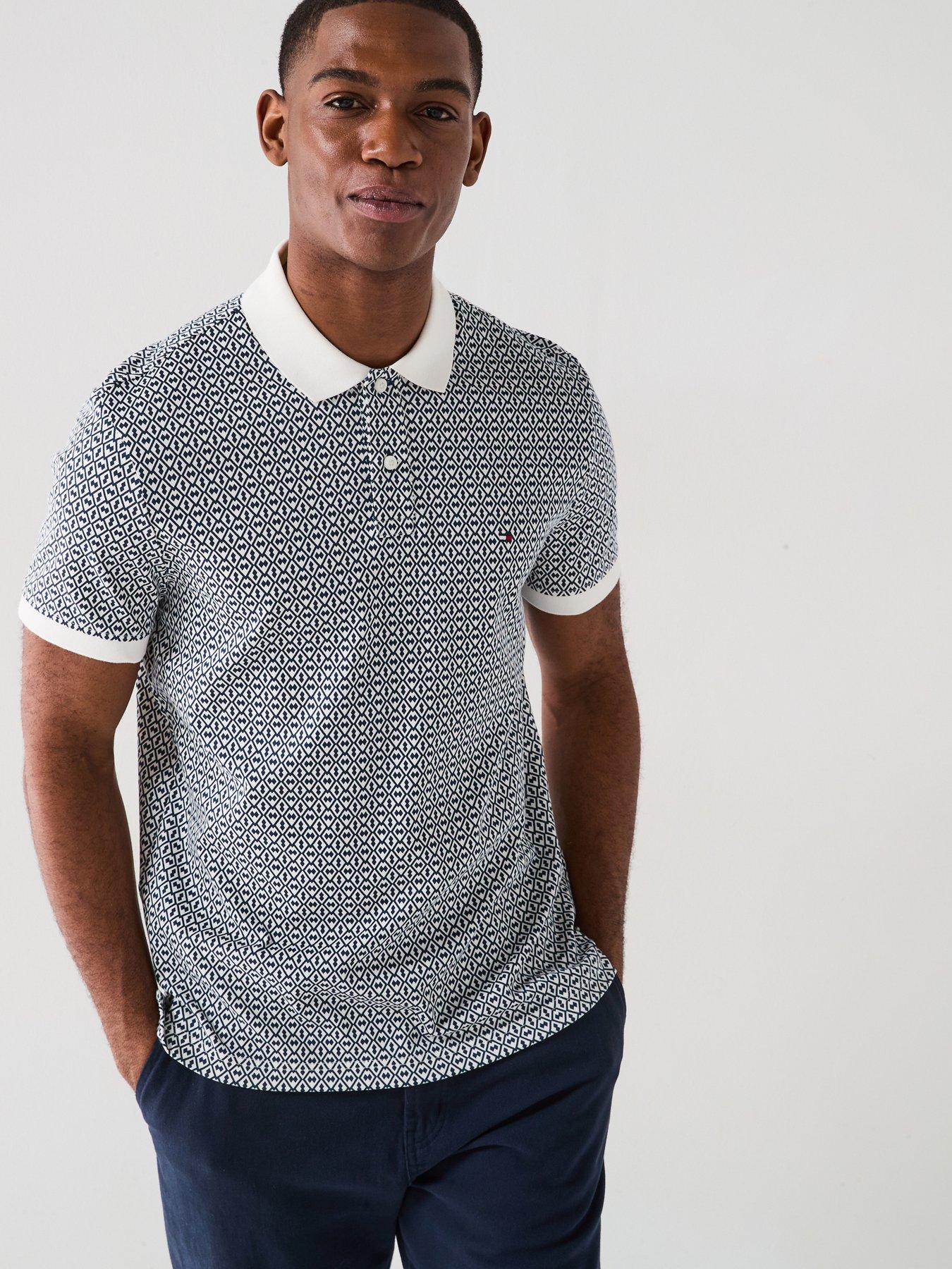  image of tommy-hilfiger-regular-fit-interlock-all-over-print-polo-shirt-off-whitemulti
