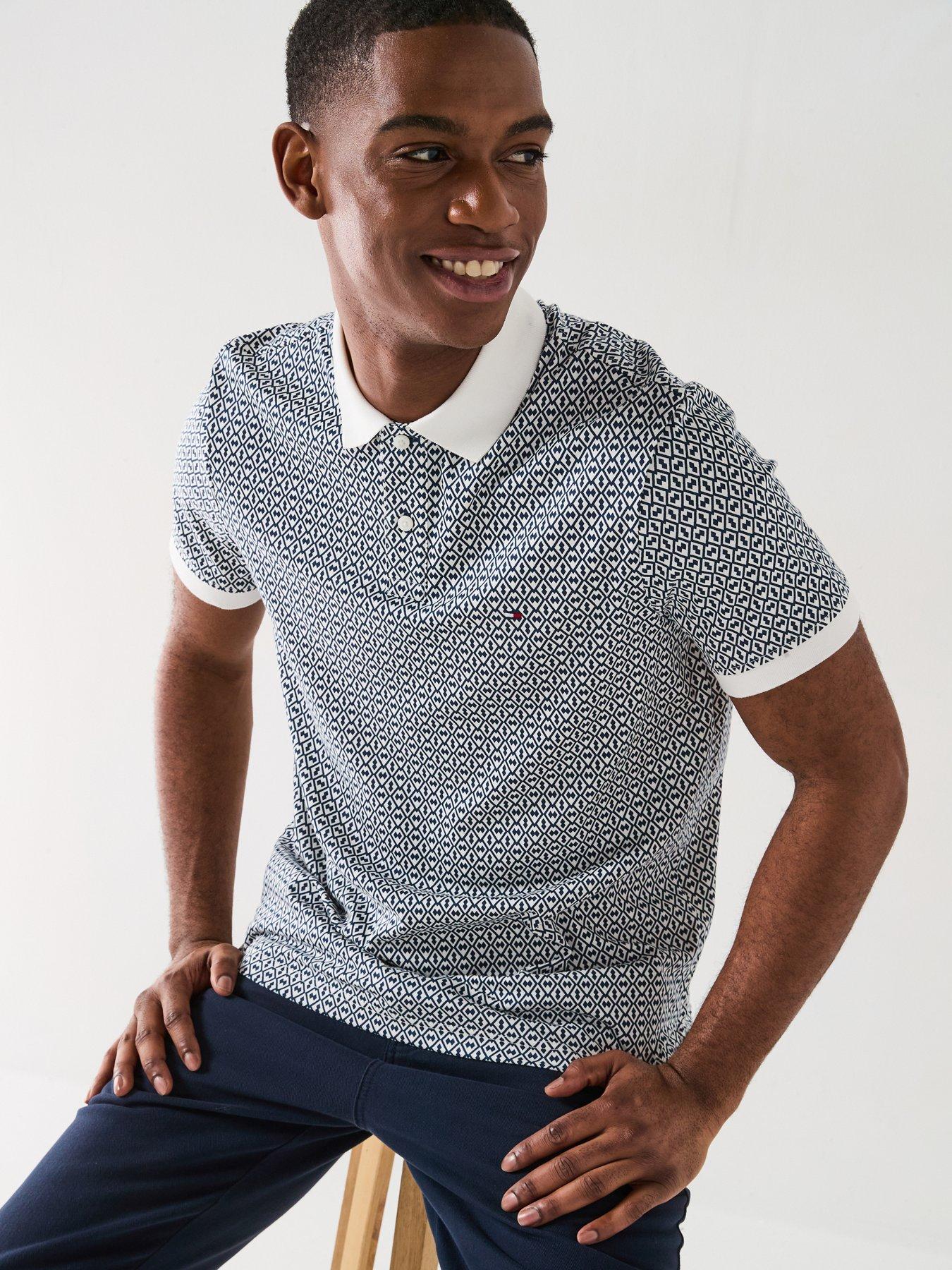  image of tommy-hilfiger-regular-fit-interlock-all-over-print-polo-shirt-off-whitemulti