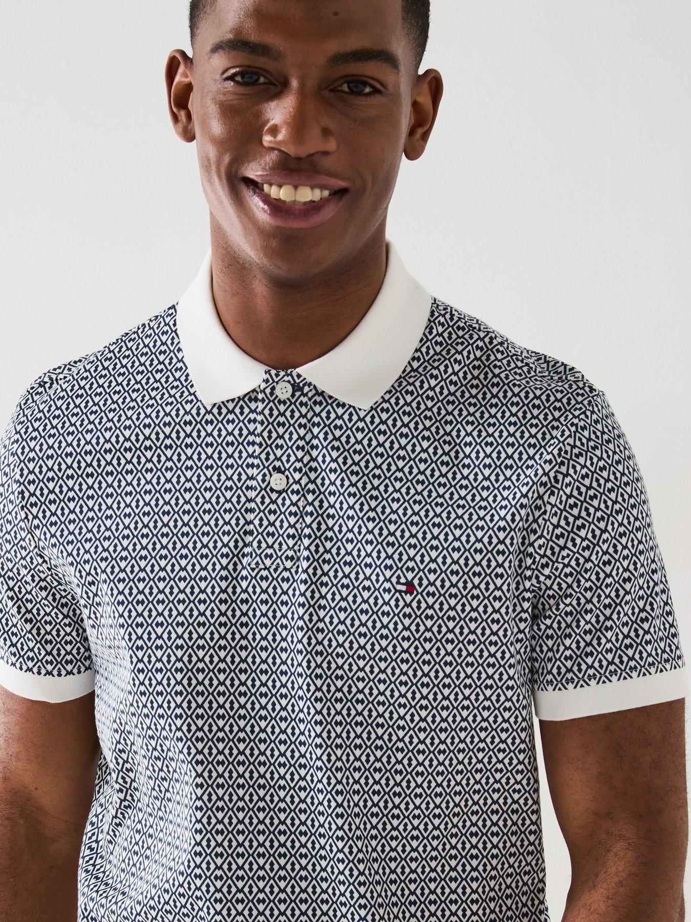  image of tommy-hilfiger-regular-fit-interlock-all-over-print-polo-shirt-off-whitemulti