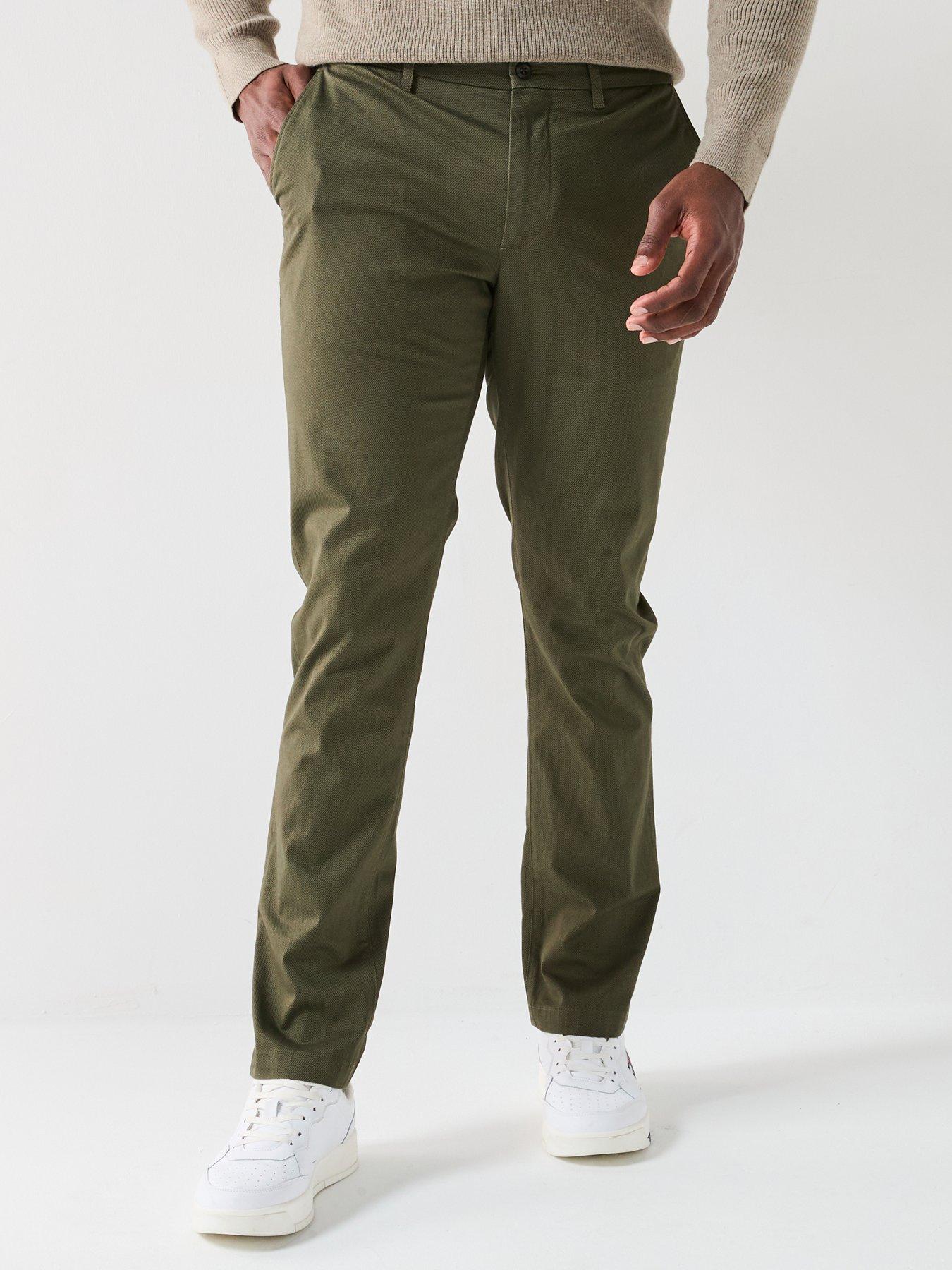 undefined Denton Printed Structure Chinos - Dark Khaki