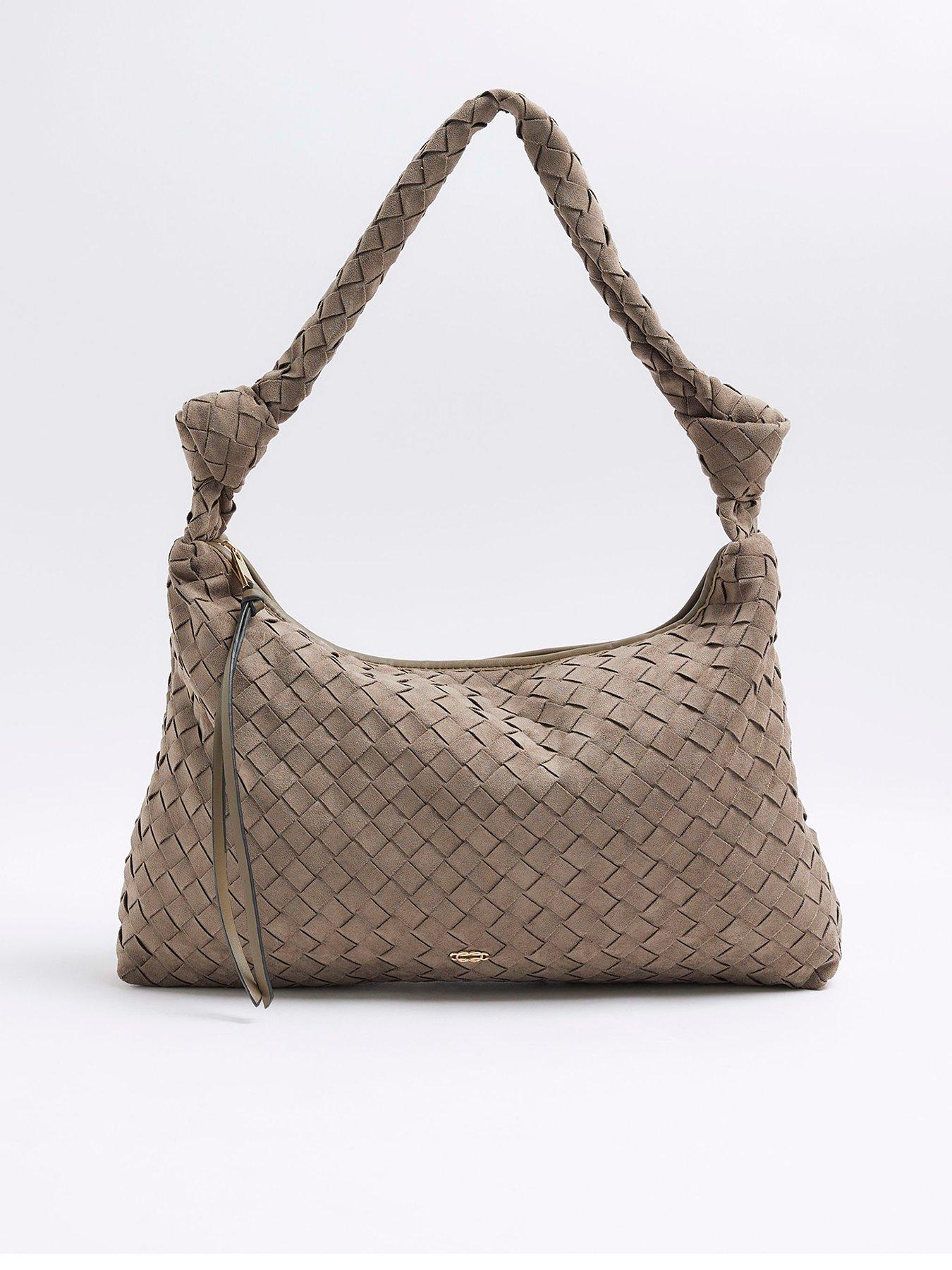  image of river-island-knot-handle-woven-slouch-dark-khaki