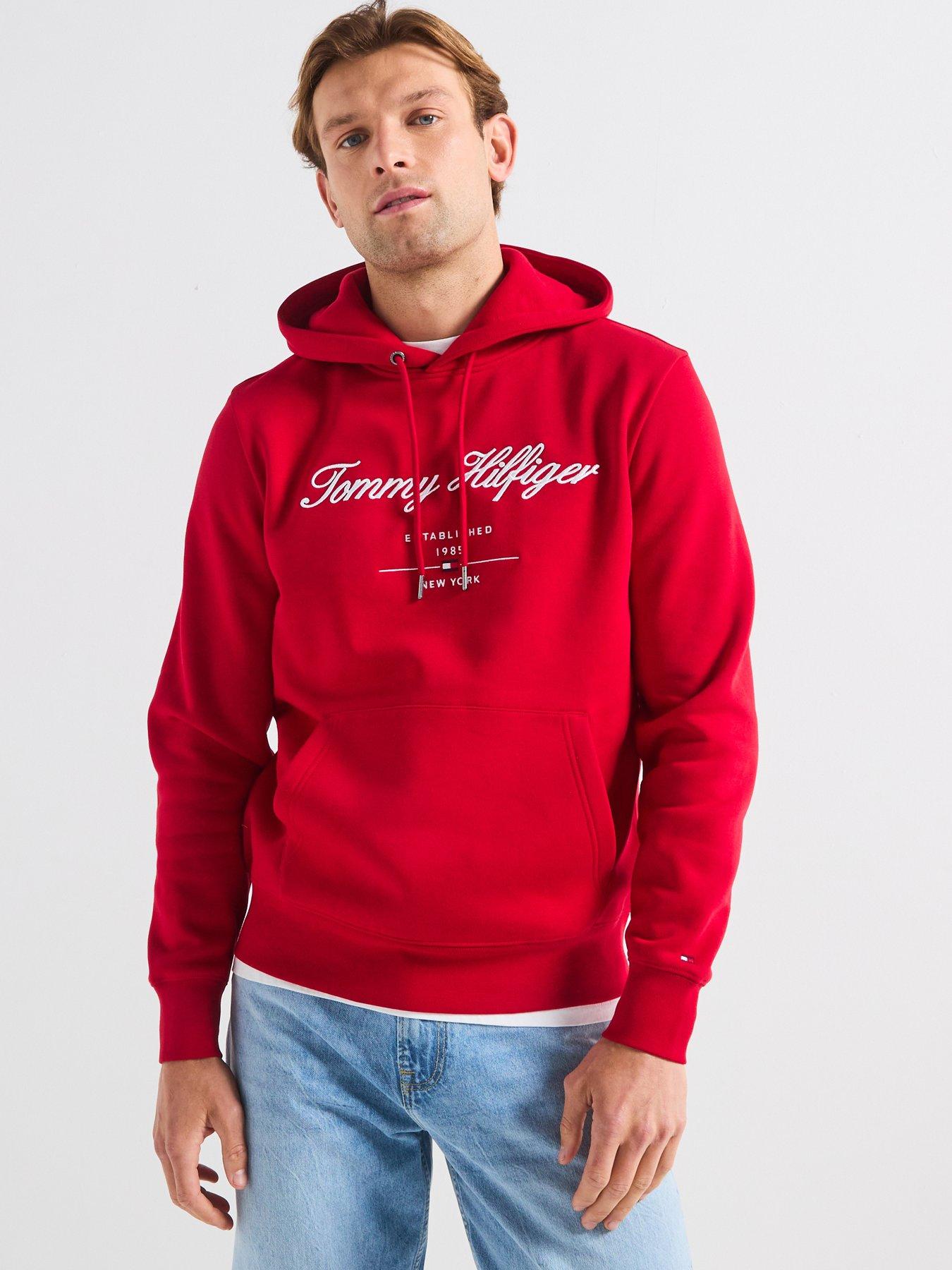 tommy-hilfiger-regular-fit-script-logo-overhead-hoodie-red