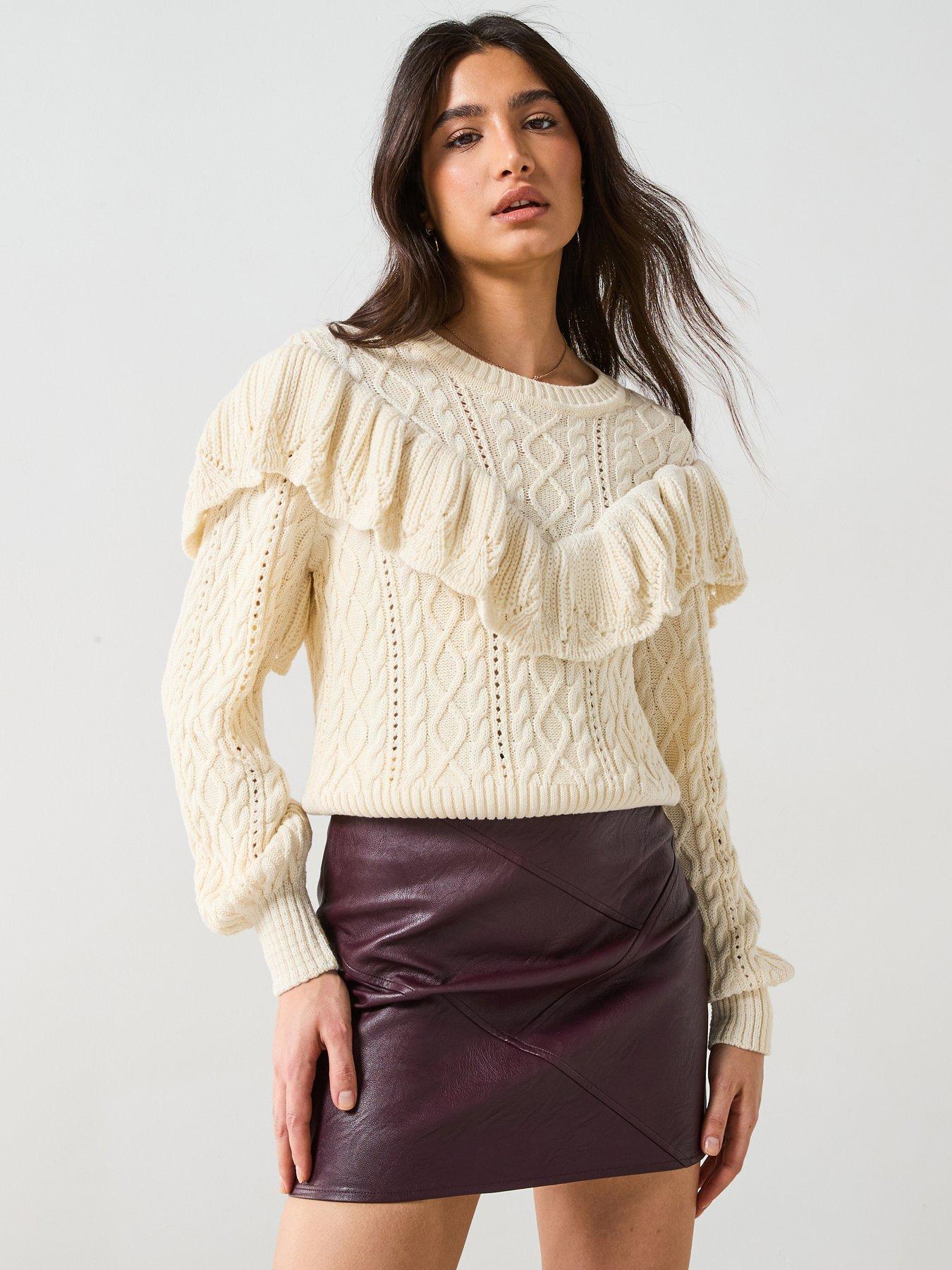 v-by-very-cotton-rich-ruffle-cable-knit-jumper-cream