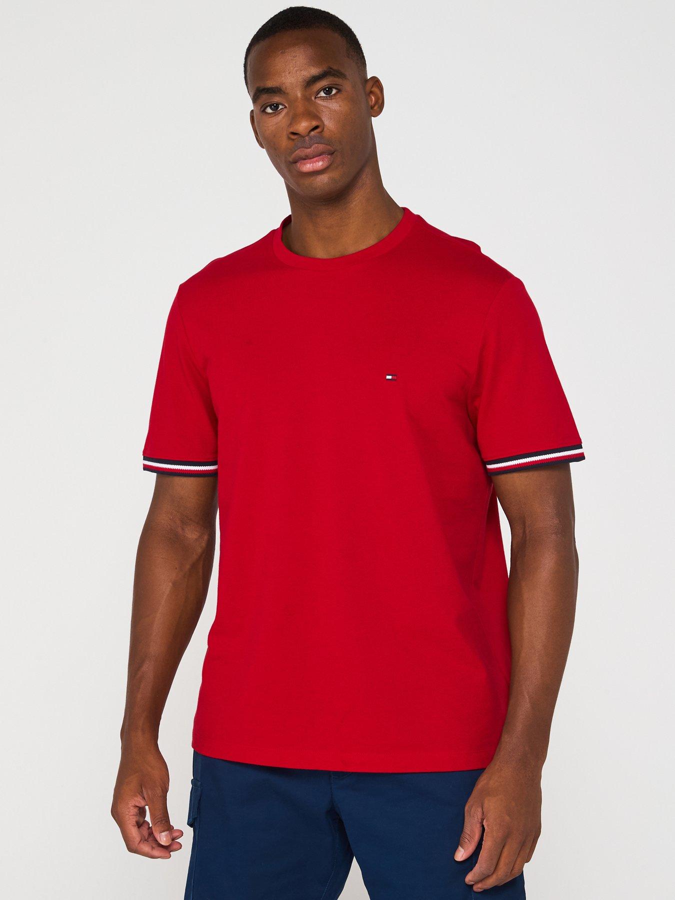 tommy-hilfiger-global-stripe-cuff-pique-t-shirt-red