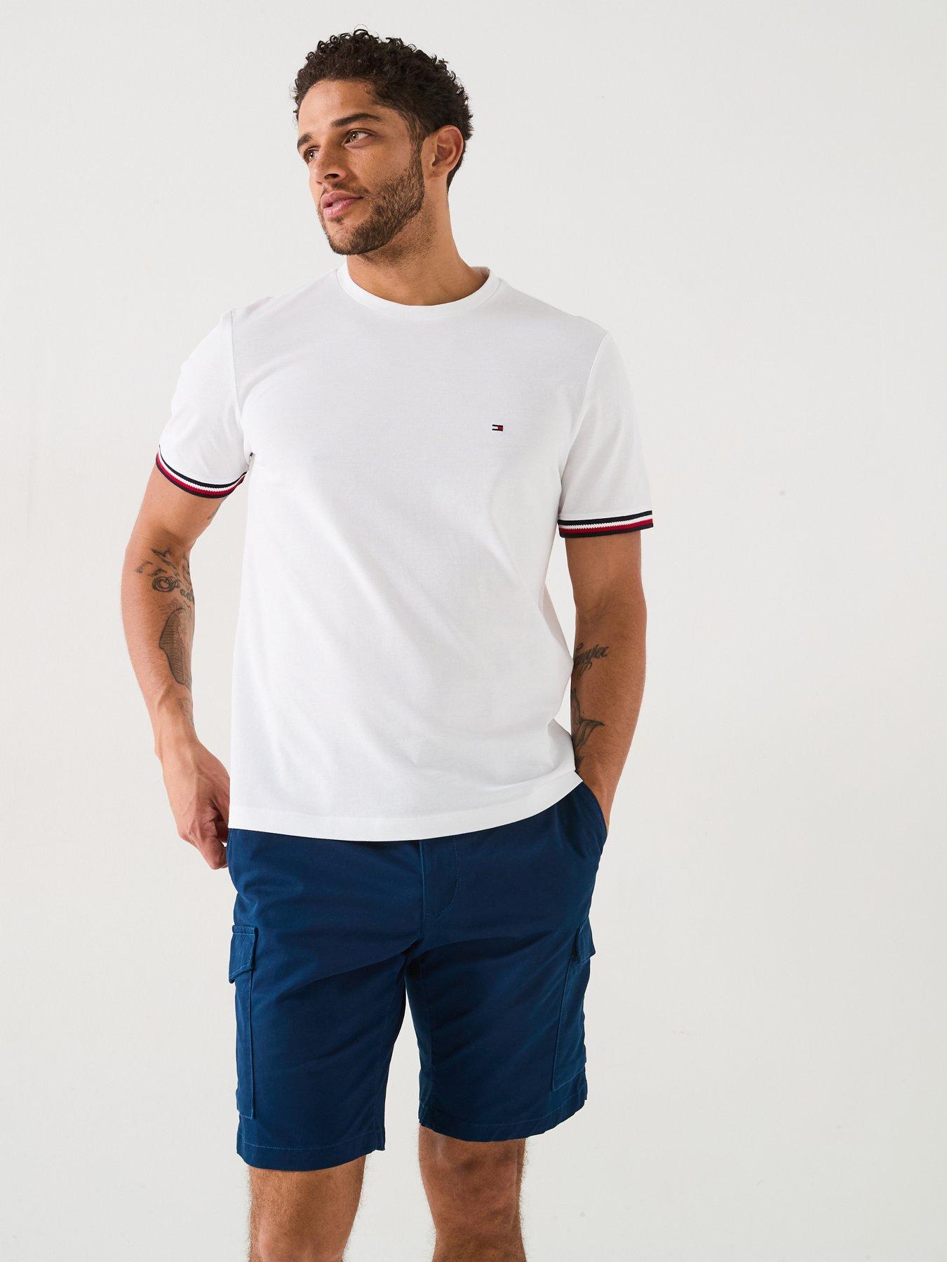  image of tommy-hilfiger-global-stripe-cuff-pique-t-shirt-white