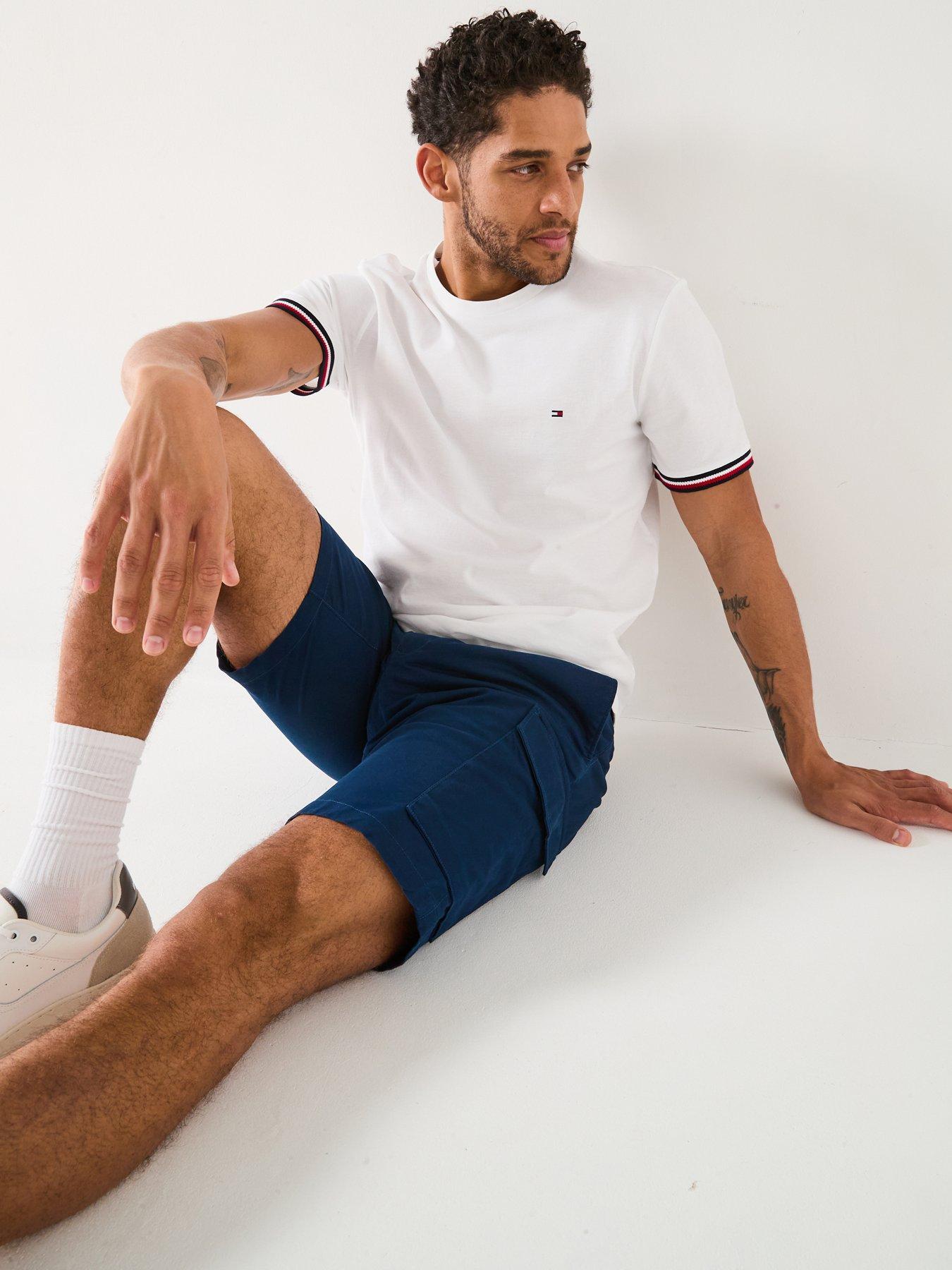  image of tommy-hilfiger-global-stripe-cuff-pique-t-shirt-white