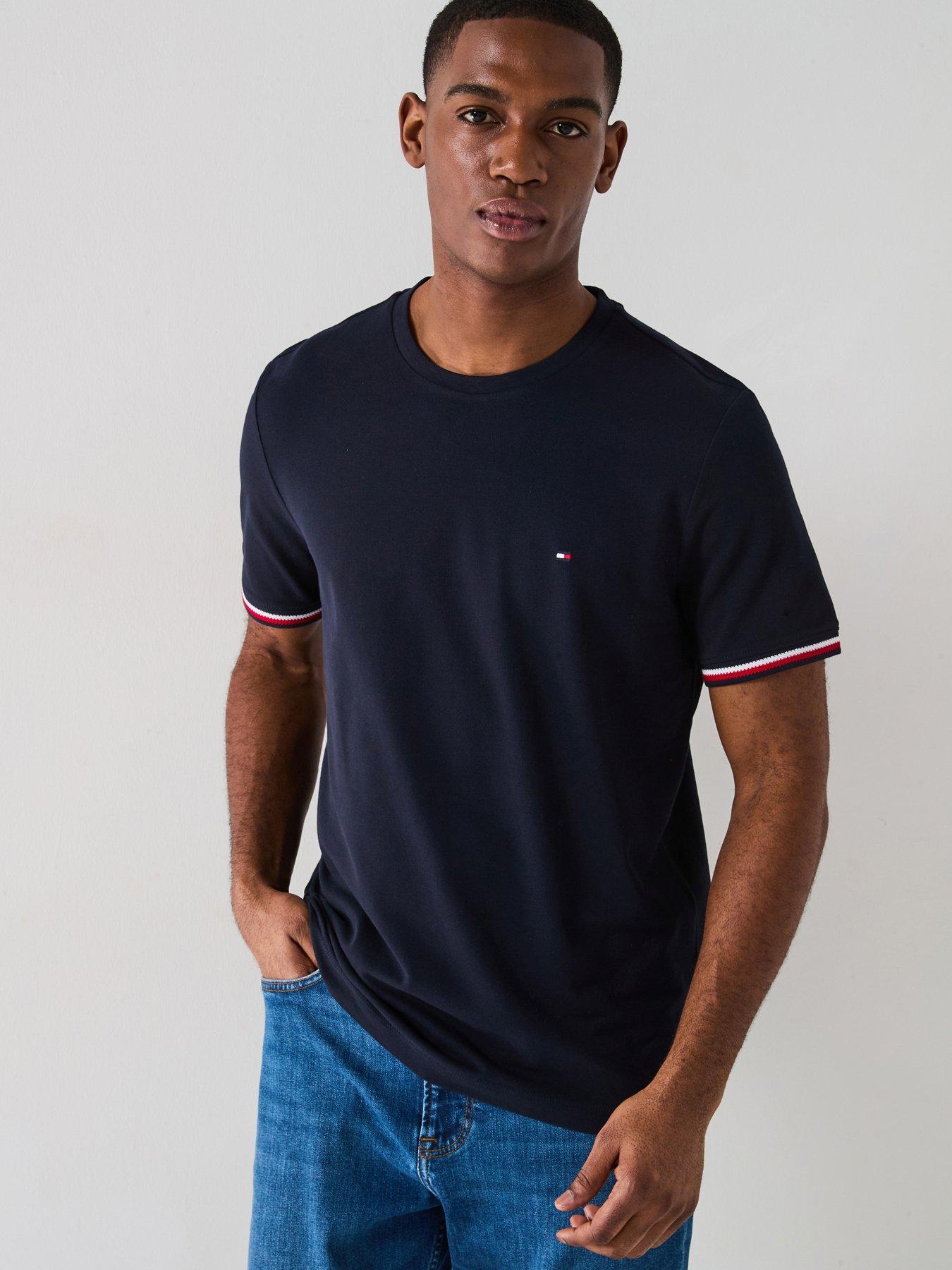 tommy-hilfiger-global-stripe-cuff-pique-t-shirt-navy