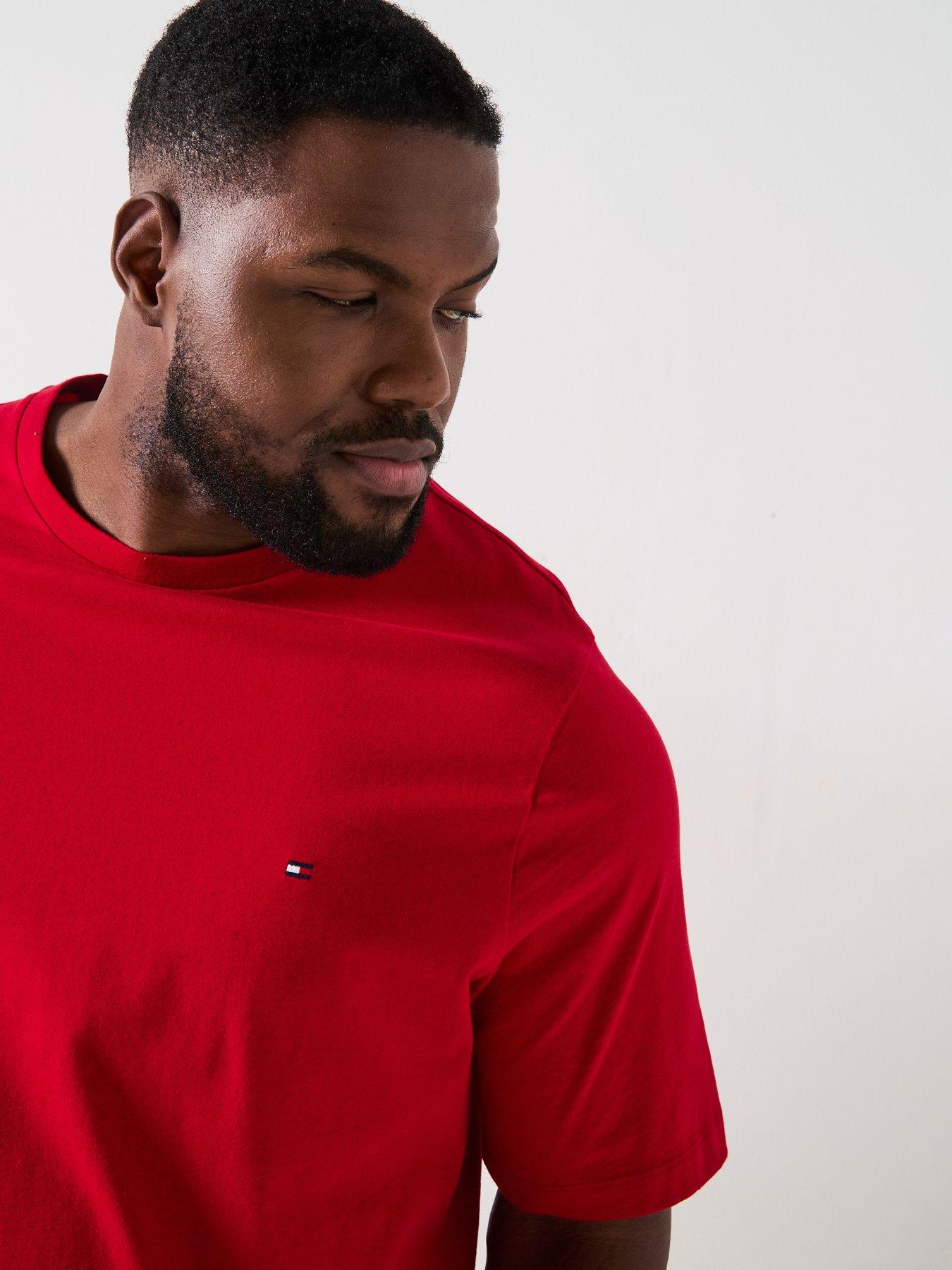  image of tommy-hilfiger-big-amp-tall-essential-regular-fit-t-shirt-red