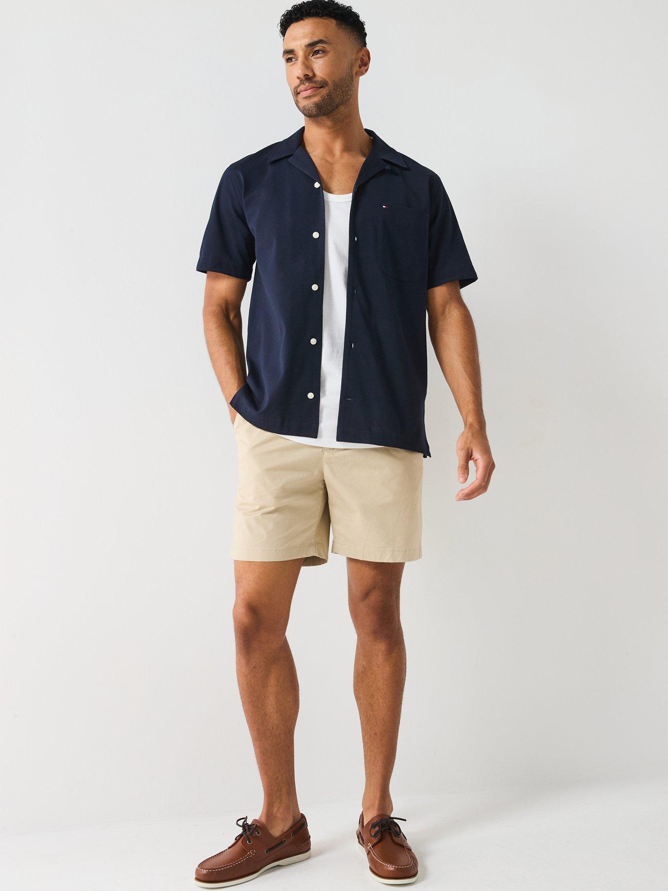  image of tommy-hilfiger-knitted-short-sleeve-shirt-navy-navy