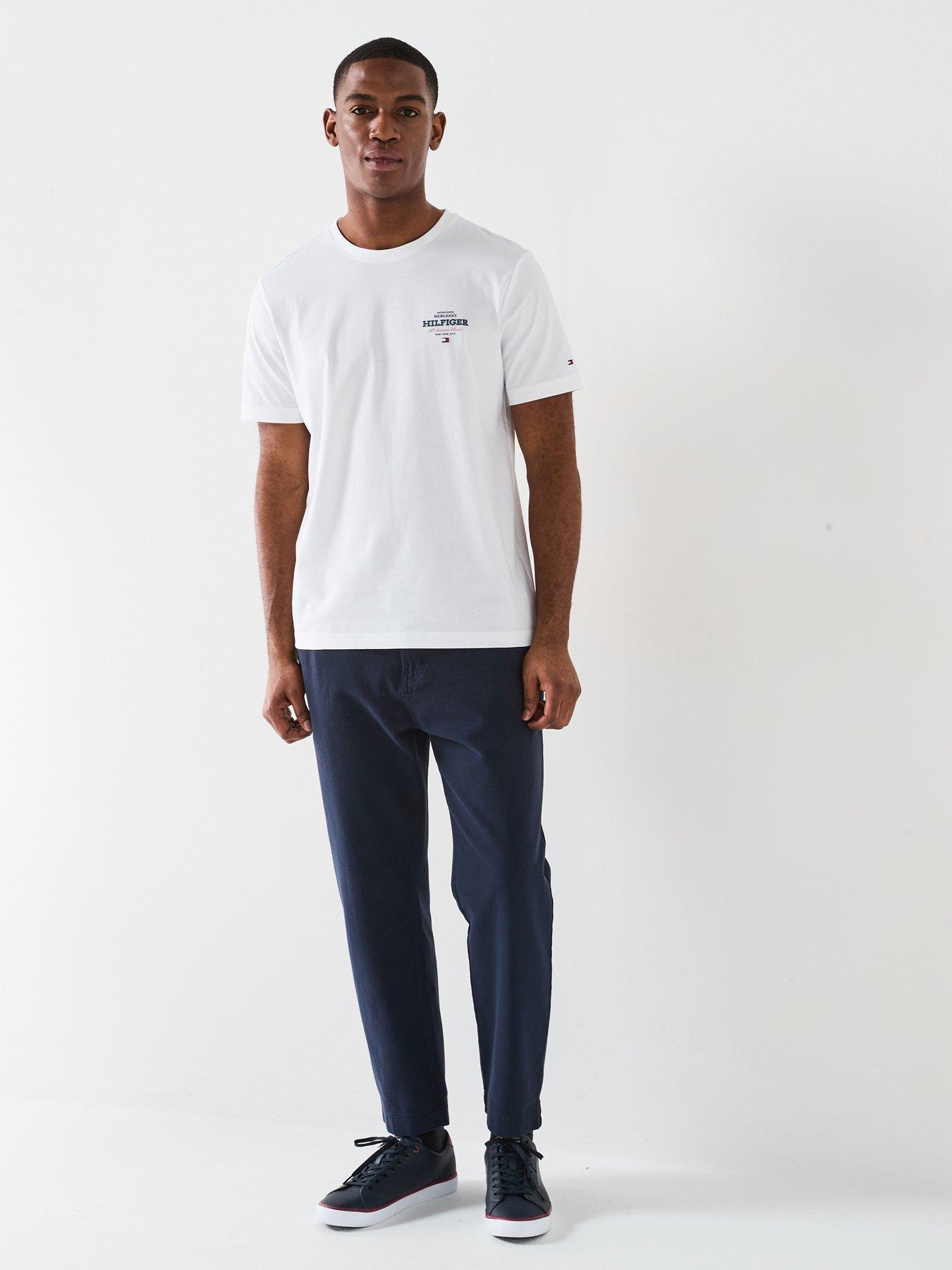  image of tommy-hilfiger-monotype-all-american-left-chest-logo-t-shirt-white