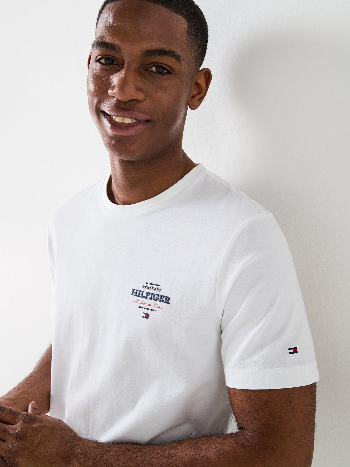  image of tommy-hilfiger-monotype-all-american-left-chest-logo-t-shirt-white